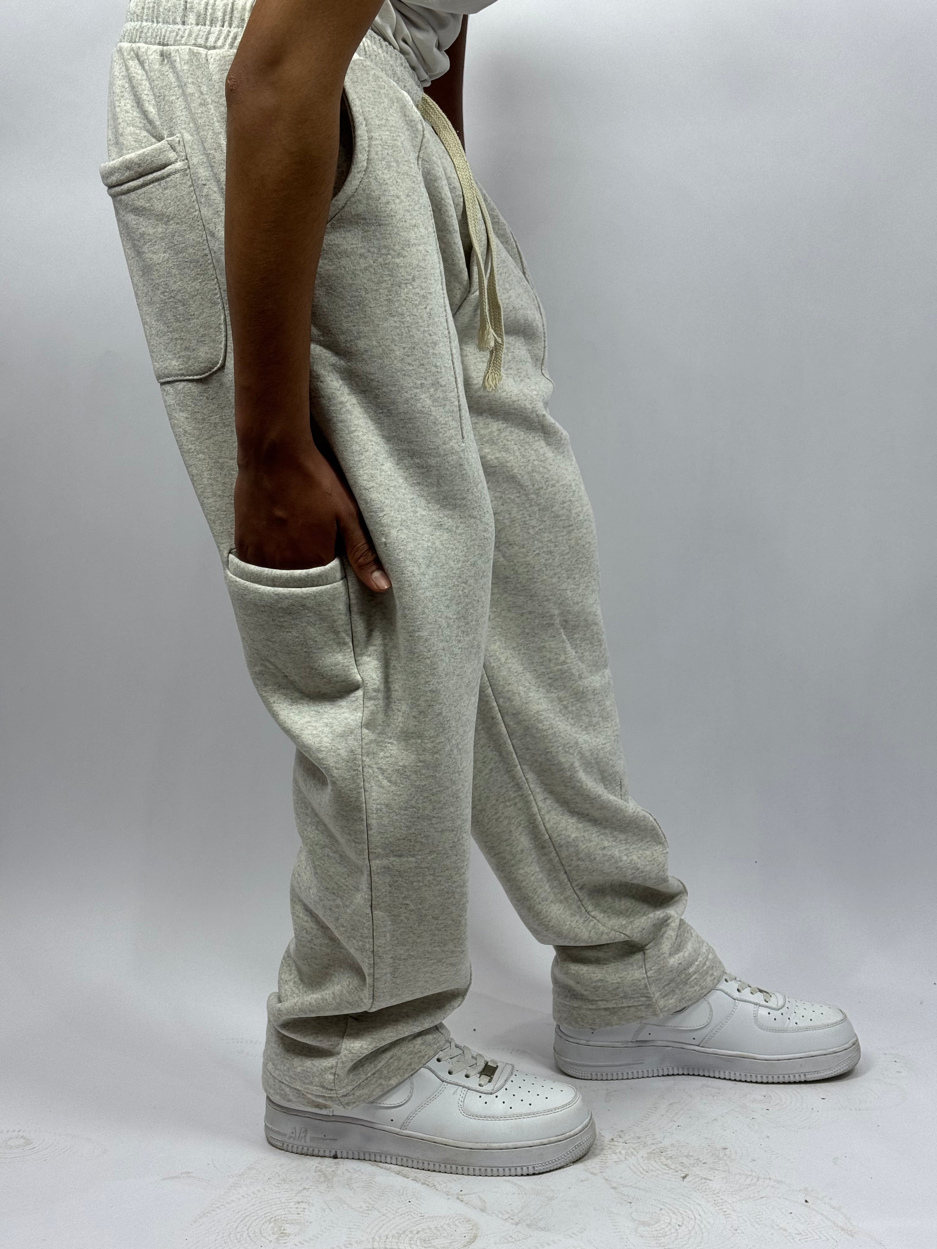 Pantalon Simple Baggy Gris