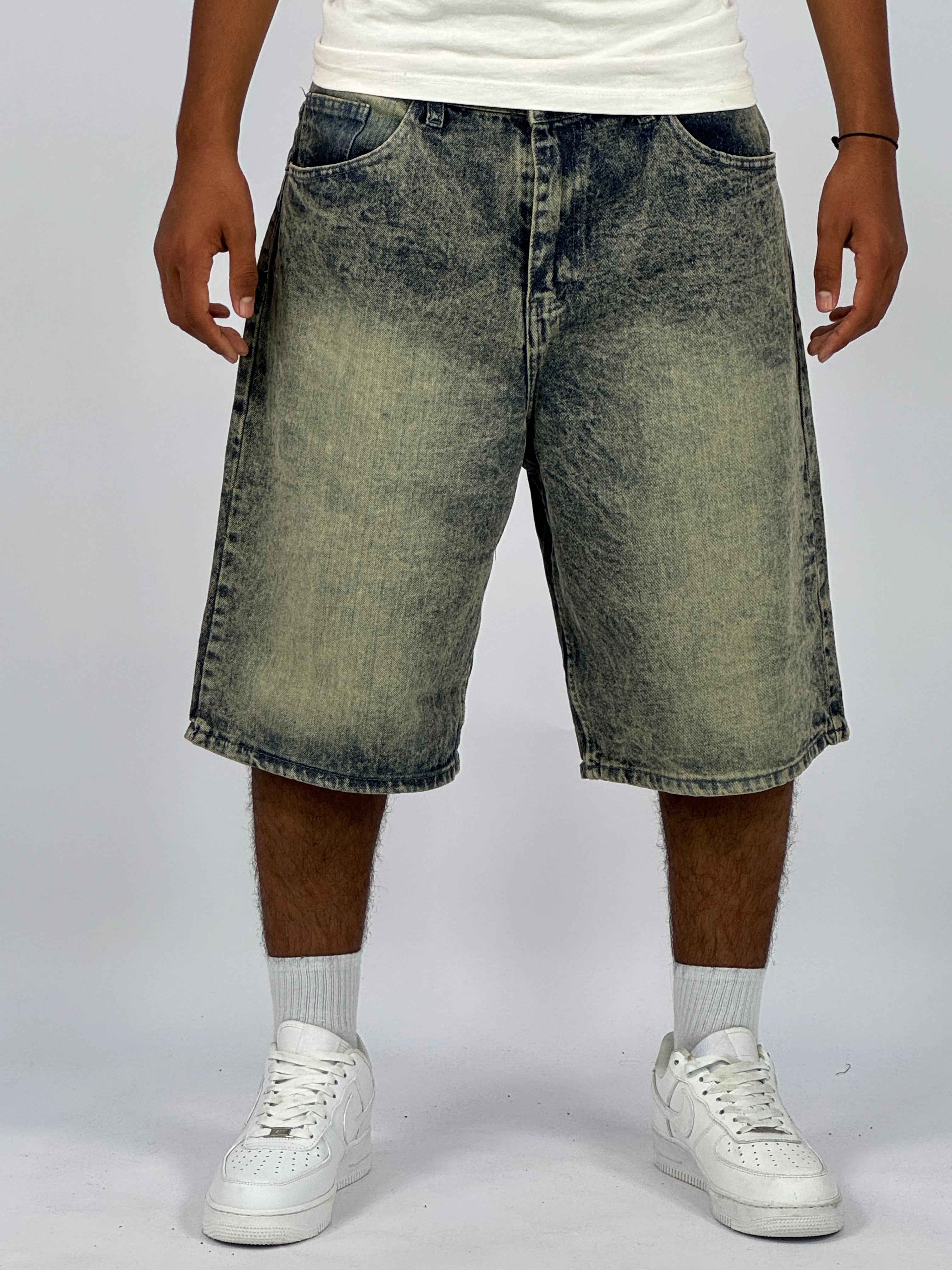 Short en Jean Oversize Homme (A) – Denim Délavé Vintage | Style Streetwear