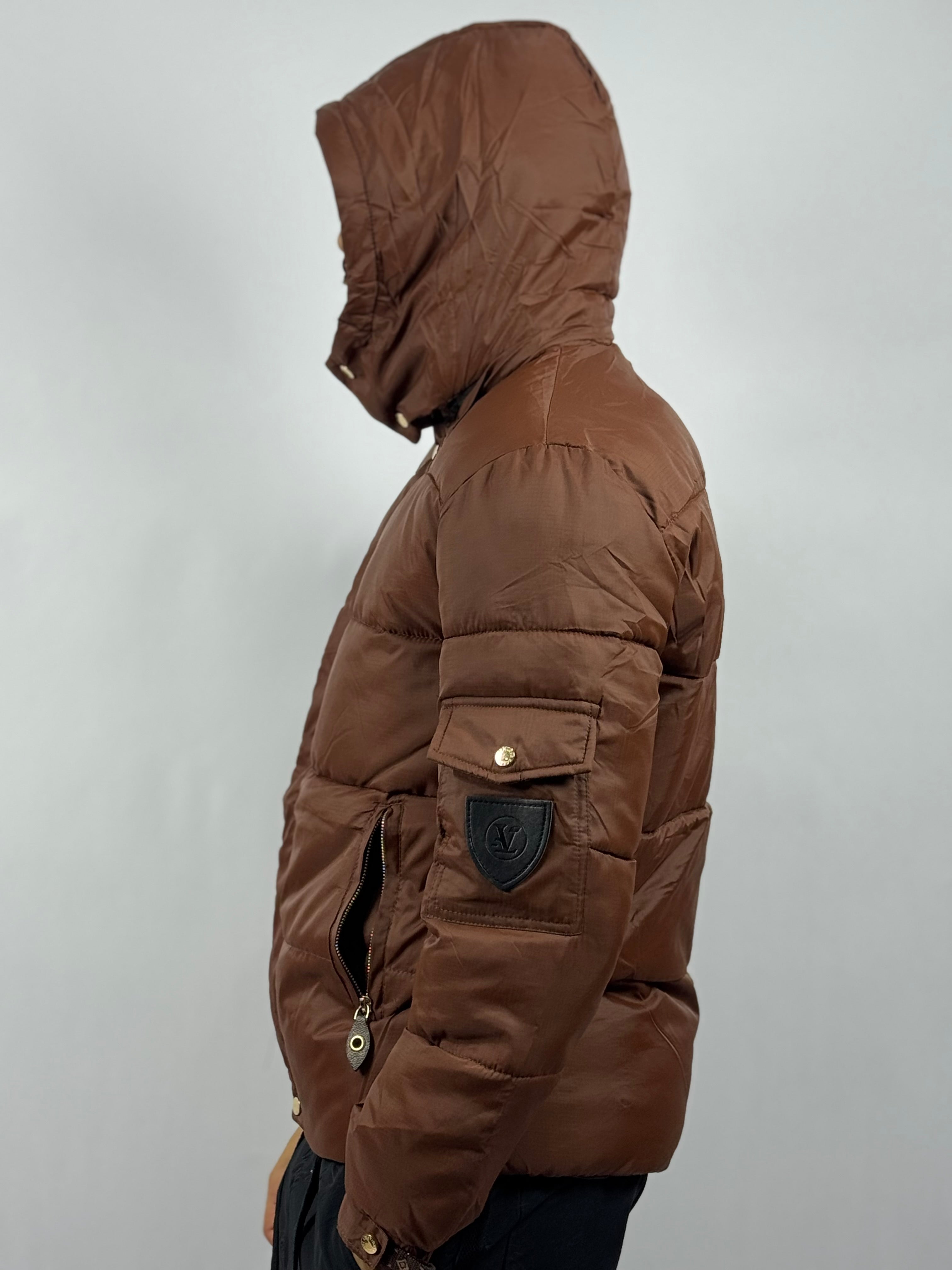 Doudoune Homme Marron Intense – Confort Matelassé & Finition Élégante