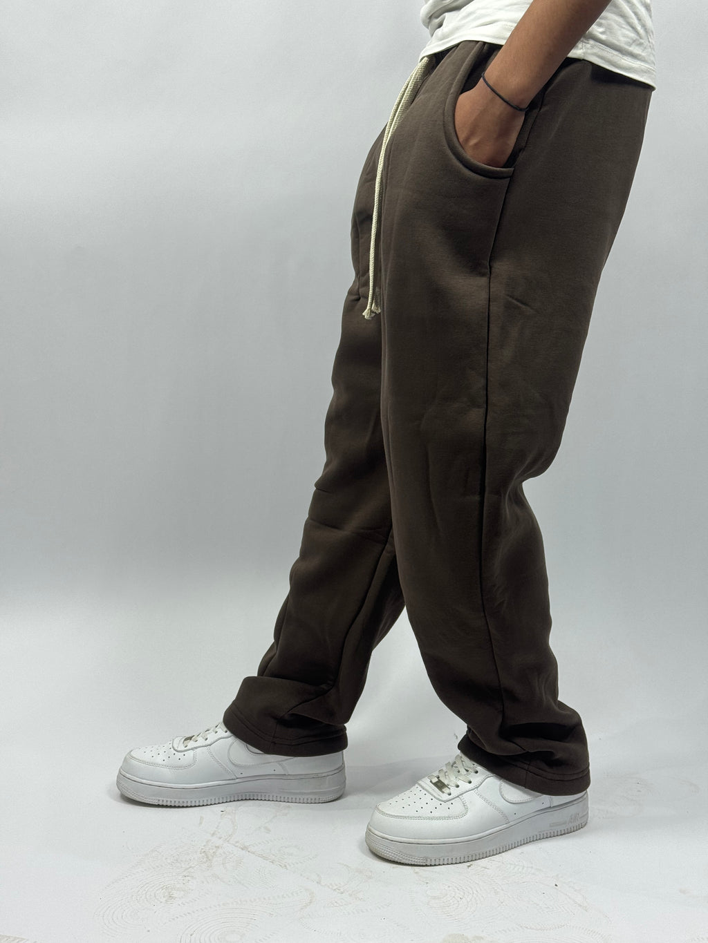 Pantalon Simple Baggy Marron