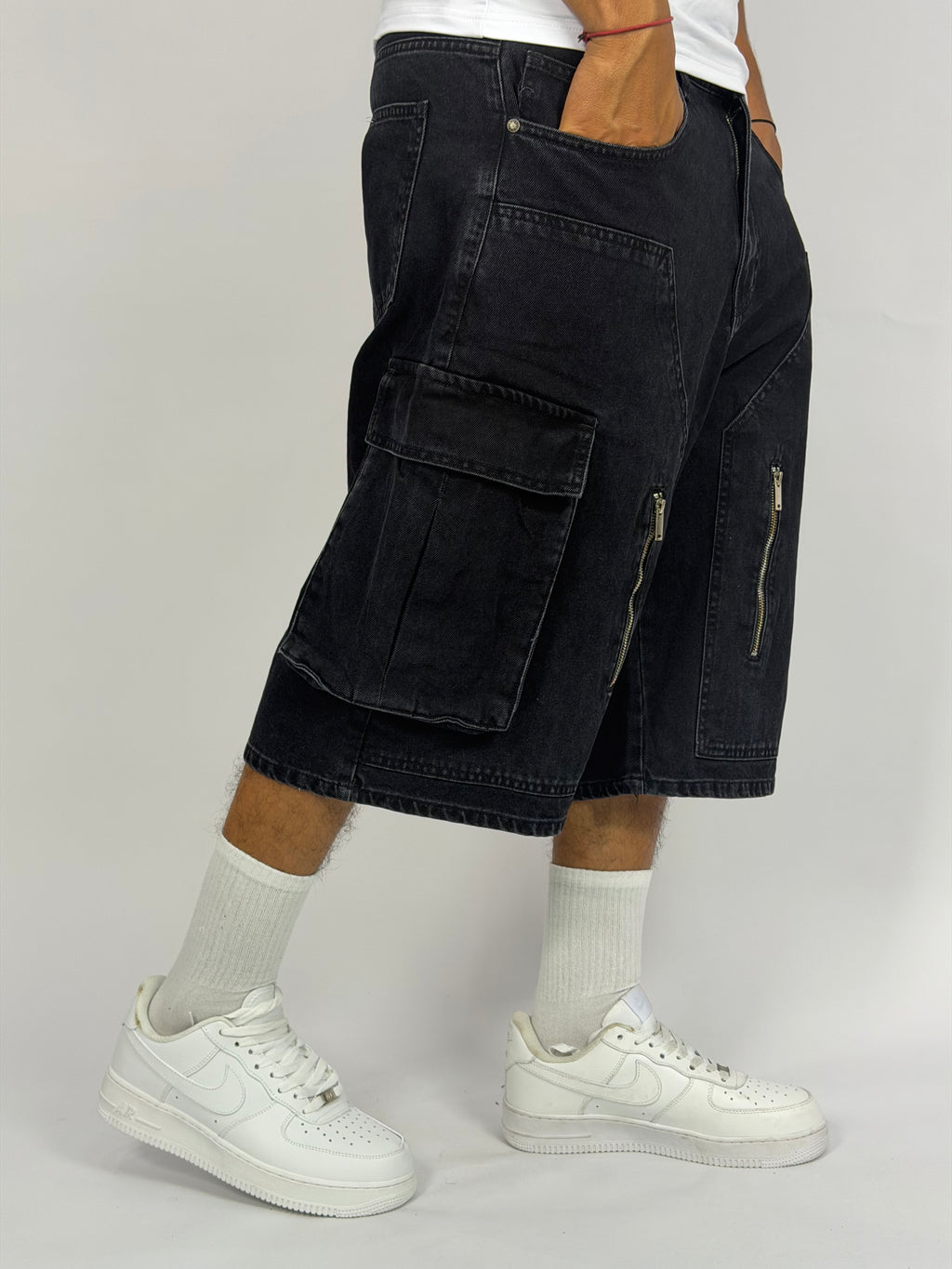 Short ORIGINAL Cargo Zippé Noir – Street Tech Edition