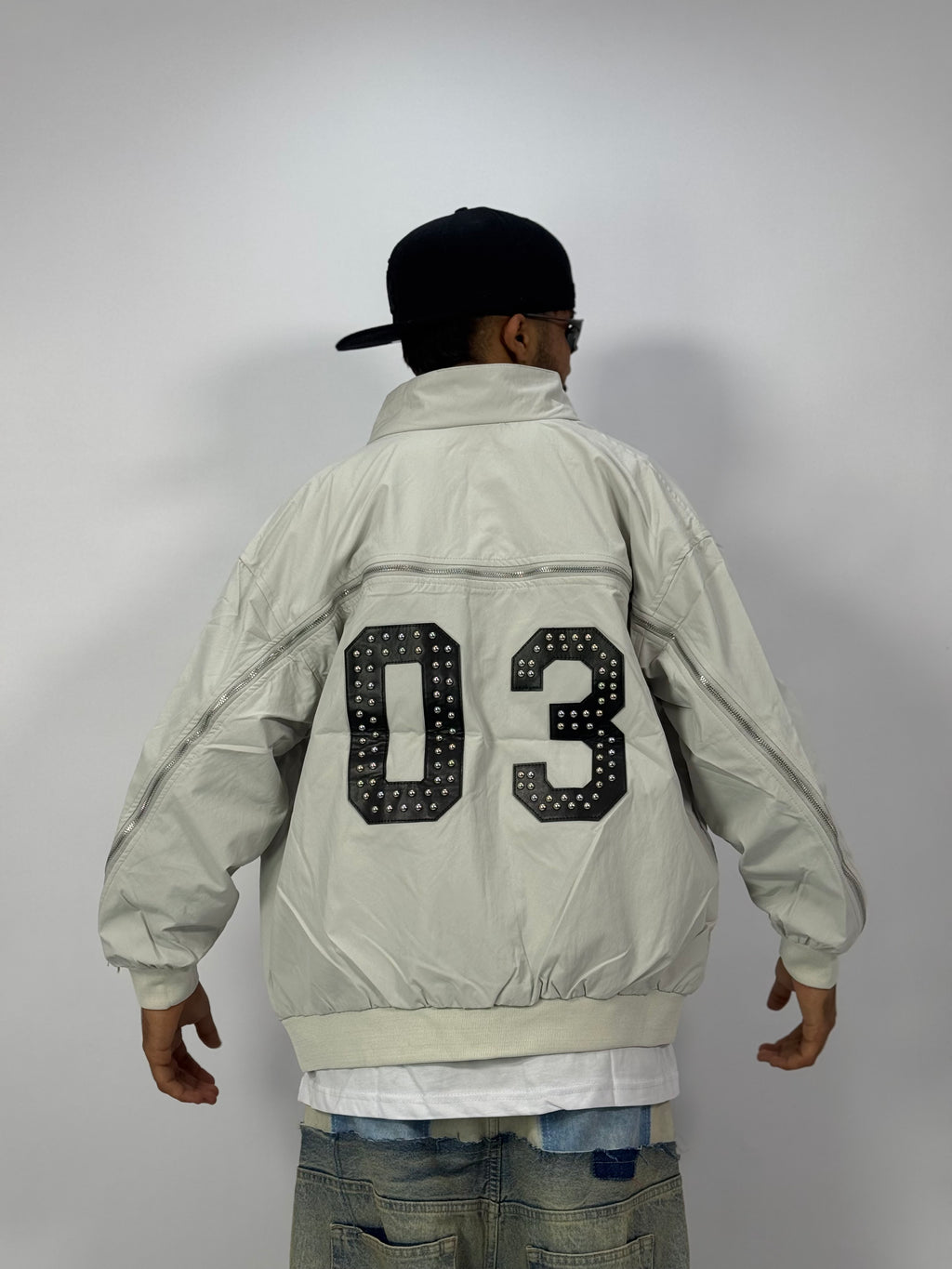 Veste Varsity Écrue 03 – Bomber Oversize
