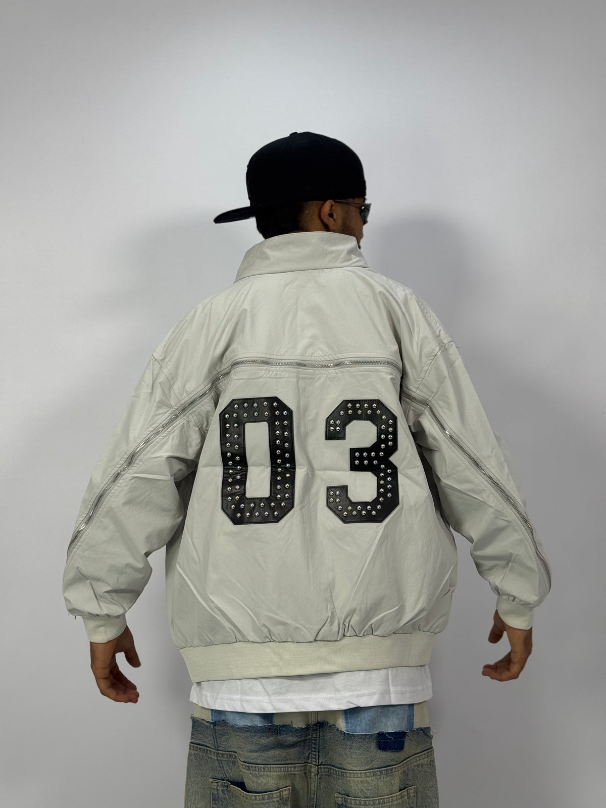 Veste Varsity Écrue 03 – Bomber Oversize