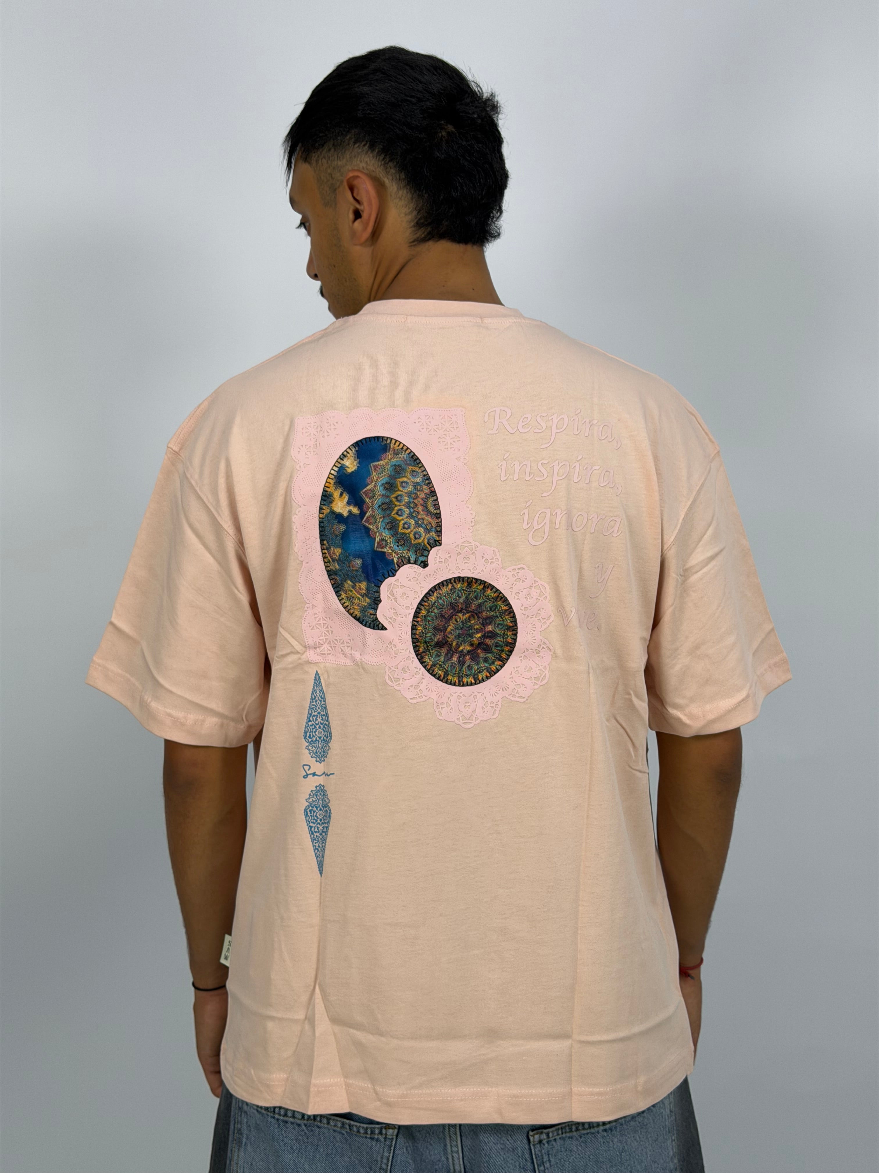 T-shirt ORIGINAL Oversize Beige Rosé – Mandala Minimal Edition