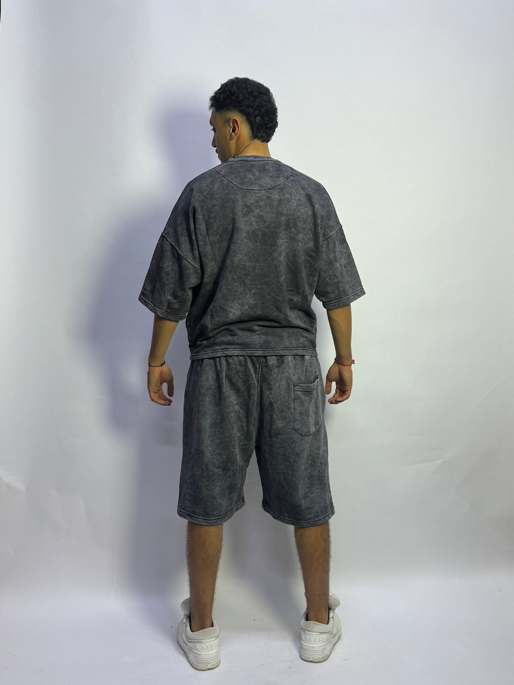 Ensemble Streetwear Oversize Gris Washed – T-shirt & Short Premium