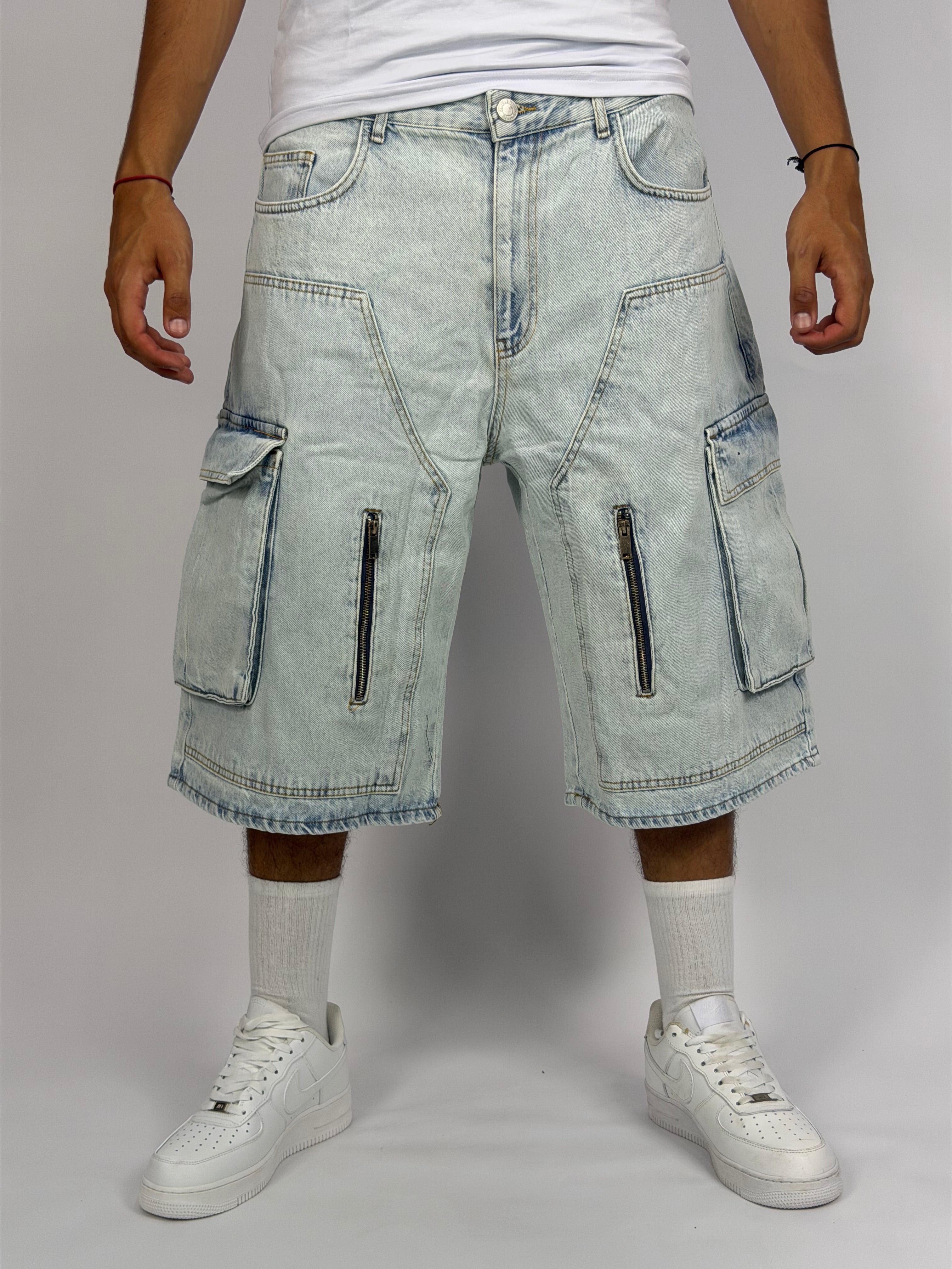 Short ORIGINAL Cargo Zippé Bleu - Street teck Edition