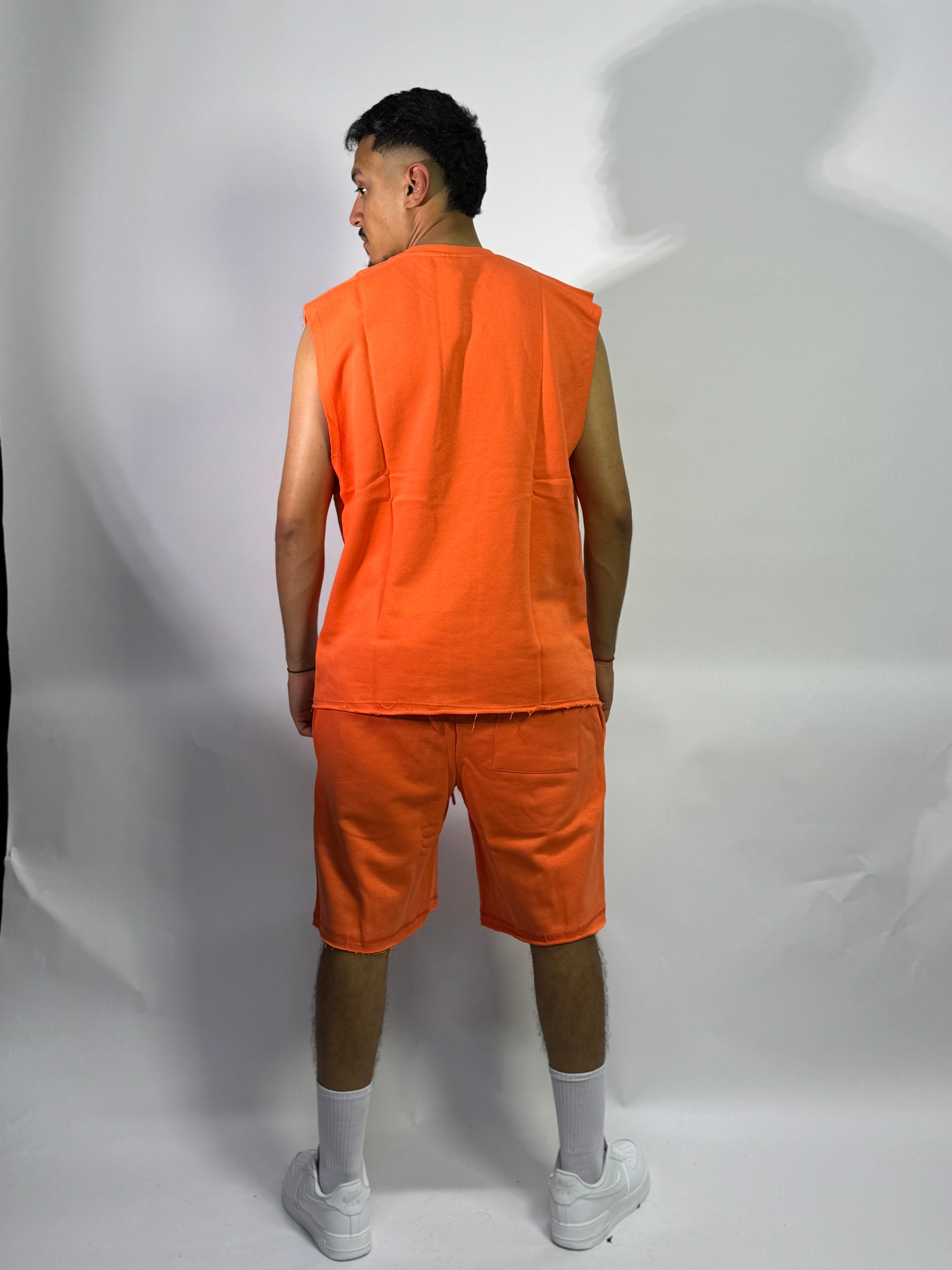 Ensemble Été Orange 1ère Qualité – Sans Manches + Short Confort