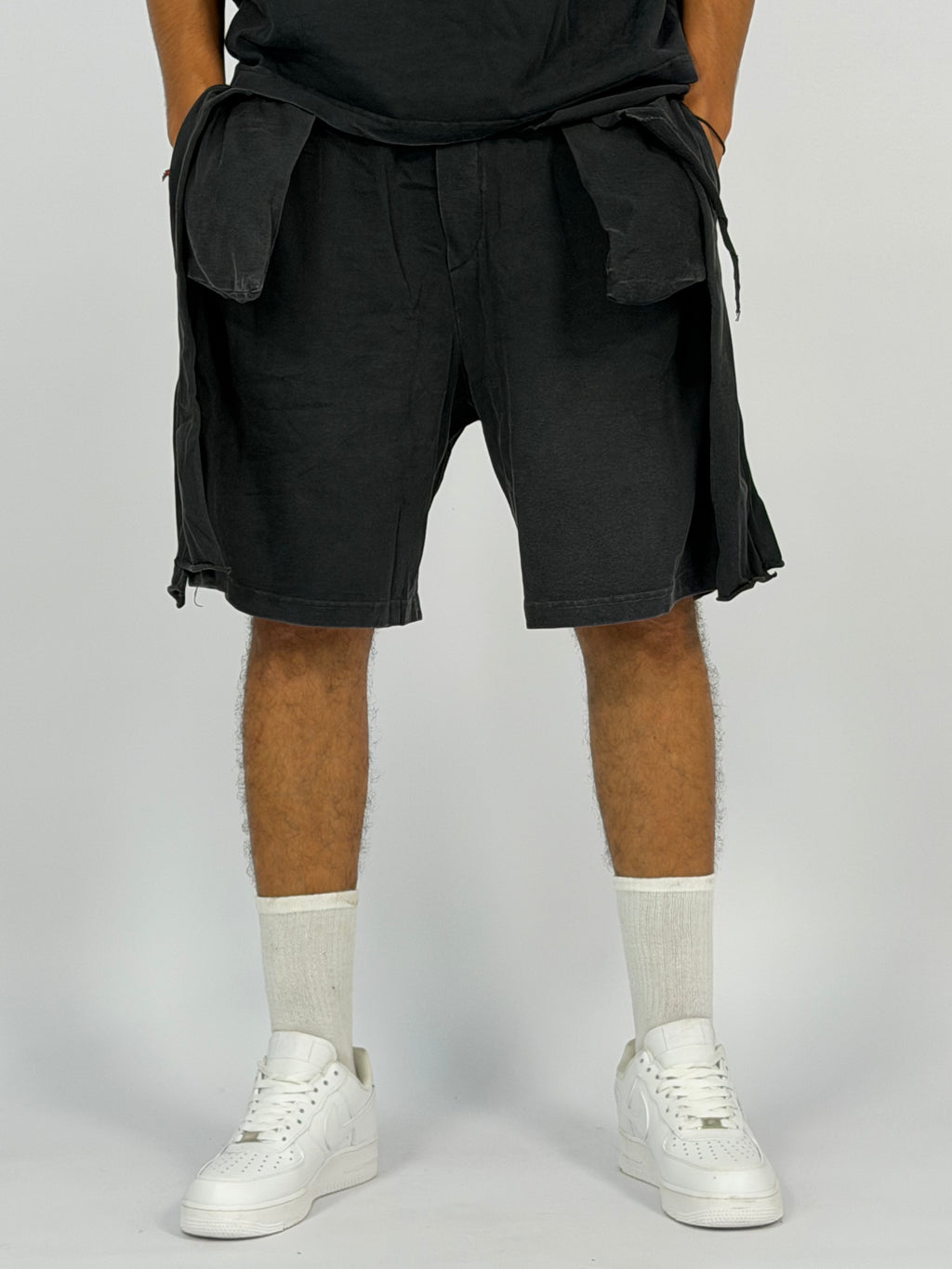 Ensemble “OCEAN DUST” Noir Foncé – T-Shirt + Short Cargo Streetwear