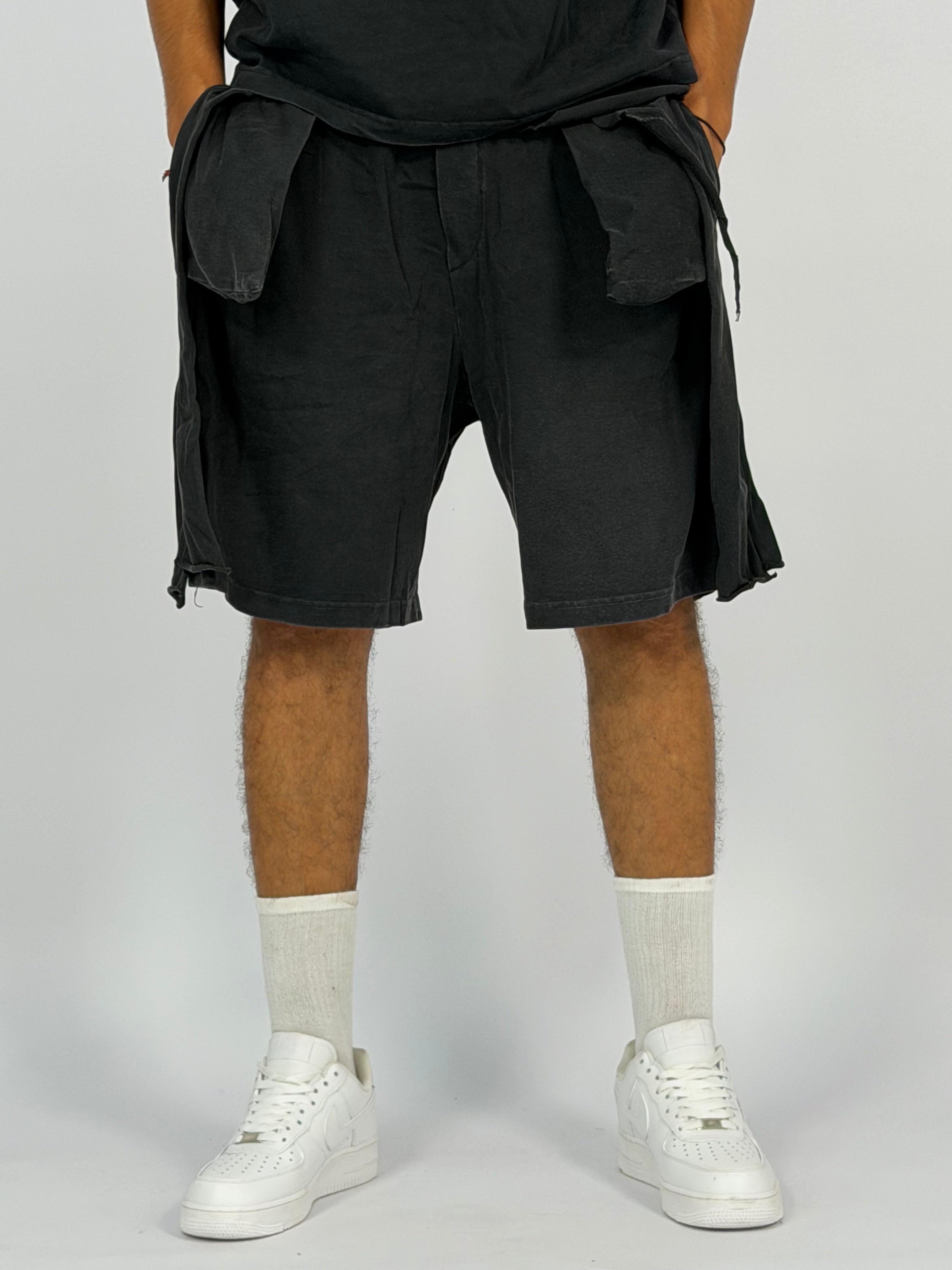 Ensemble “OCEAN DUST” Noir Foncé – T-Shirt + Short Cargo Streetwear