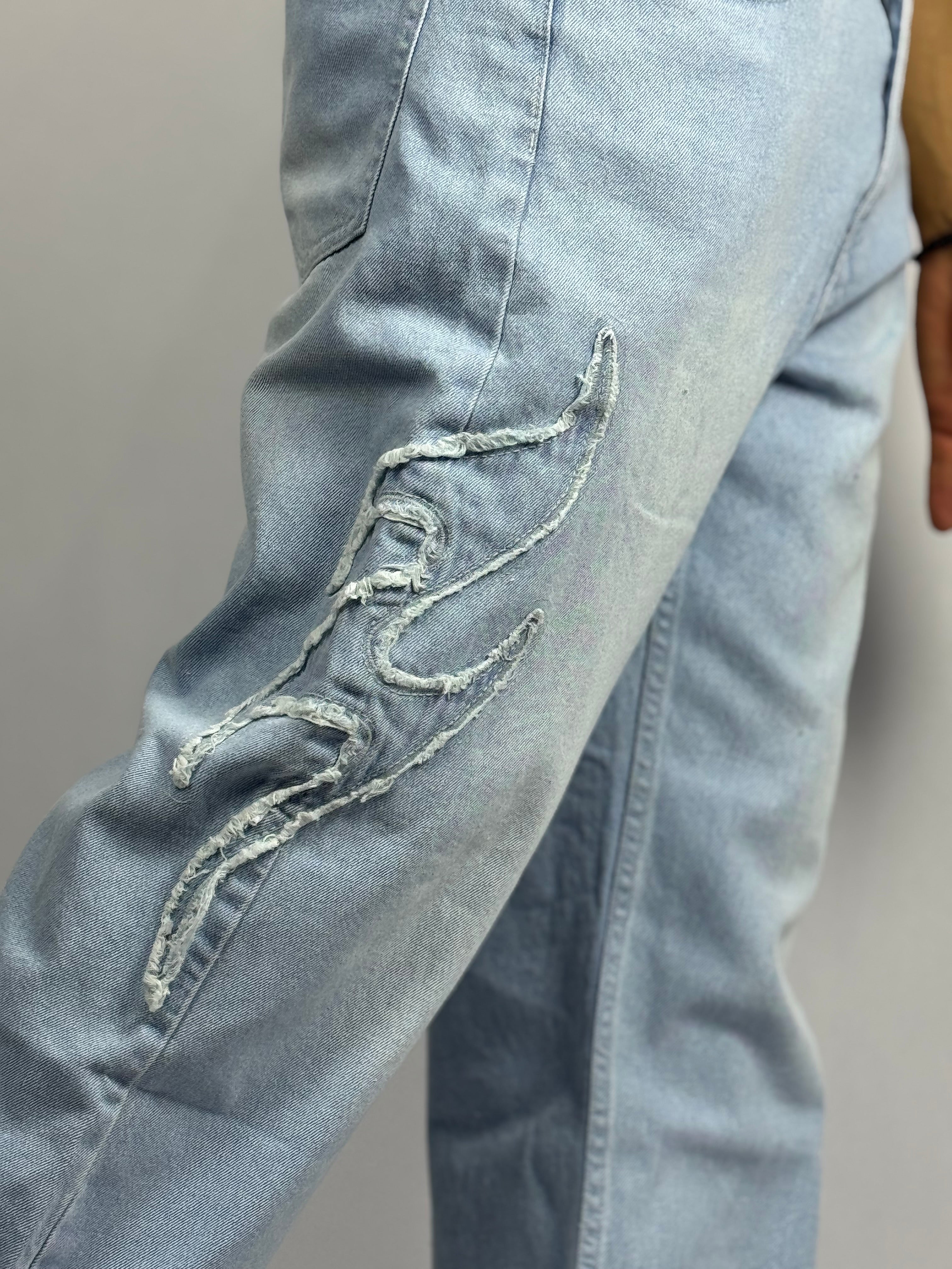 Jean Baggy 1 ère Qualité – Collection Broderie Flamme ( Model C)