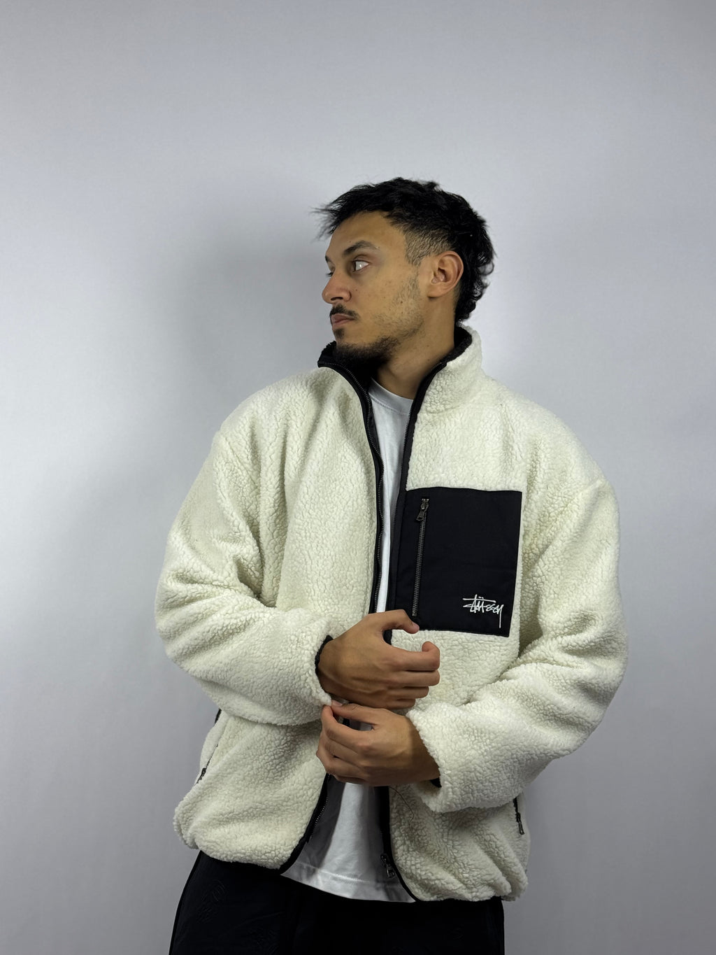 Veste Sherpa Homme Blanc – Douceur Premium & Style Moderne