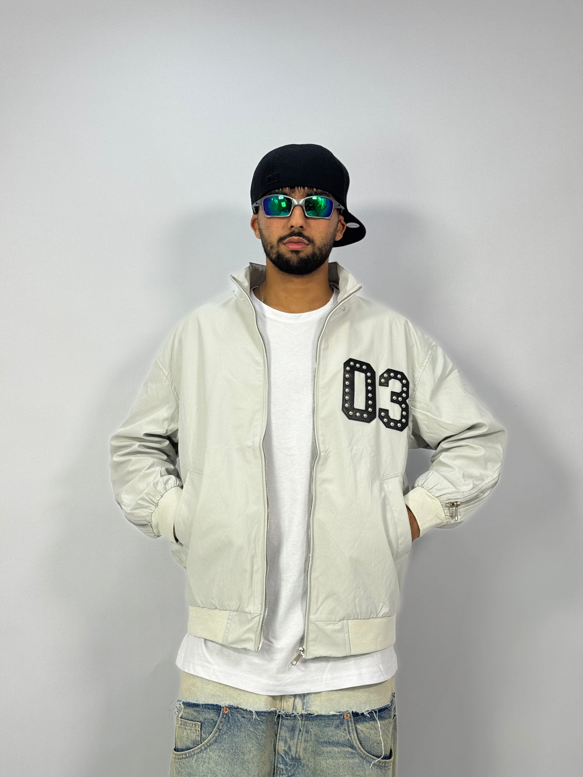 Veste Varsity Écrue 03 – Bomber Oversize