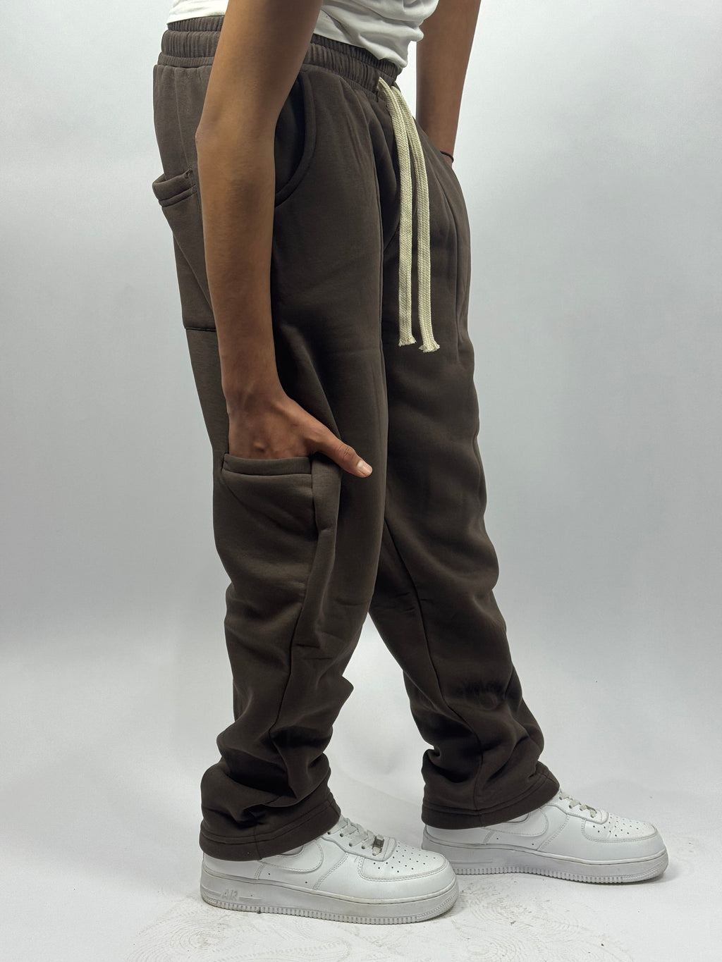 Pantalon Simple Baggy Marron