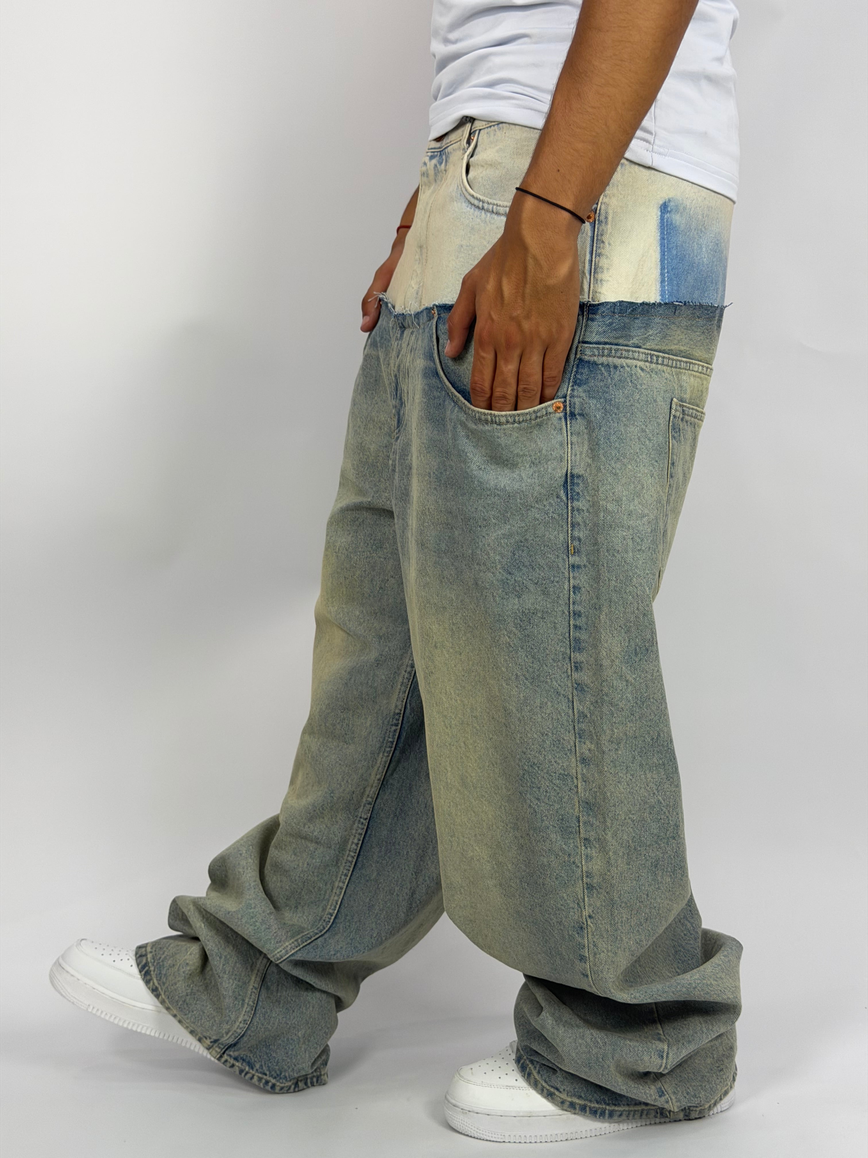 Jeans ORIGINAL Denim Oversize Patchwork – Two Tone Vintage Edition