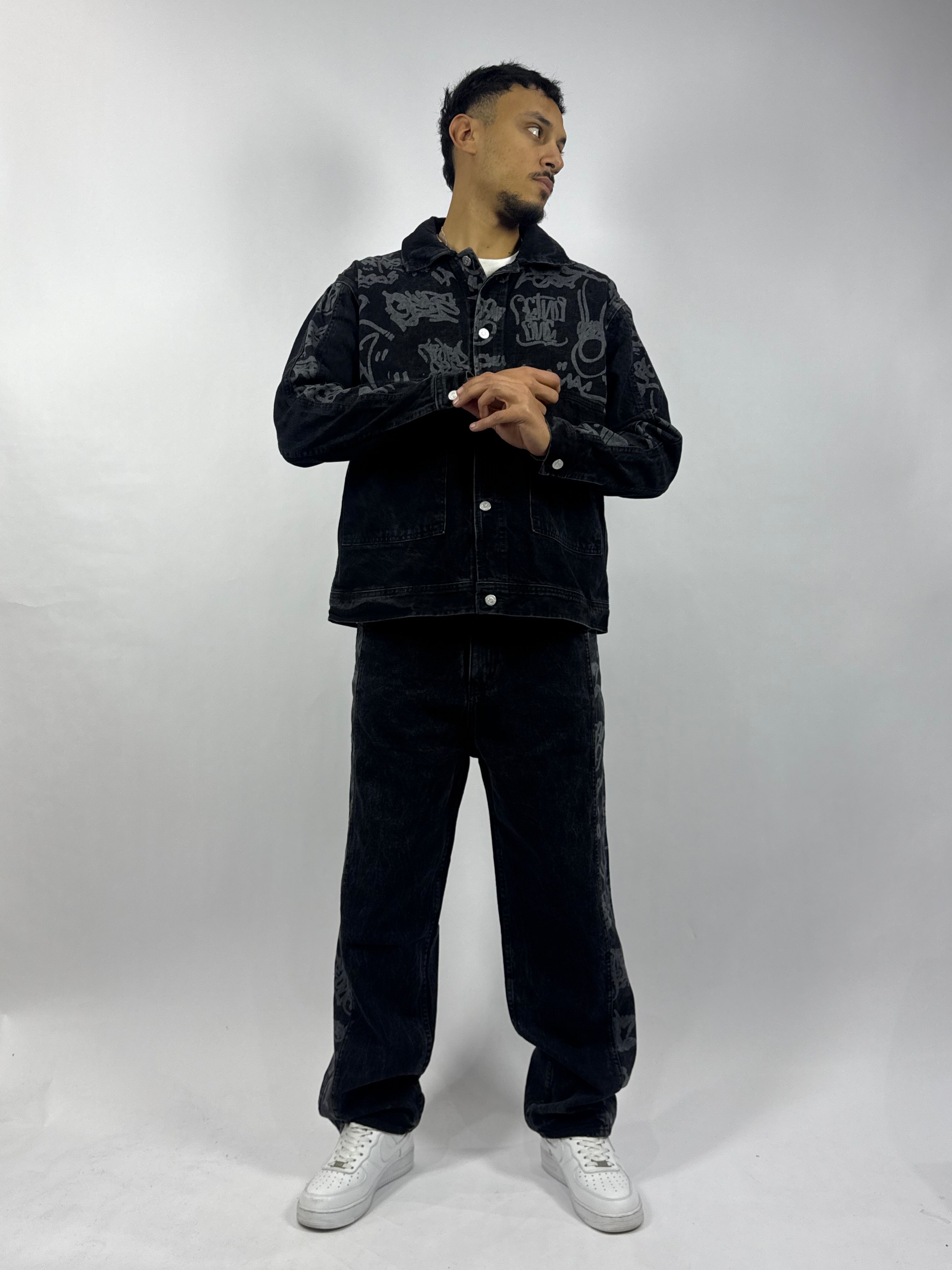 Ensemble Jeans Noir Premium – Veste & Pantalon