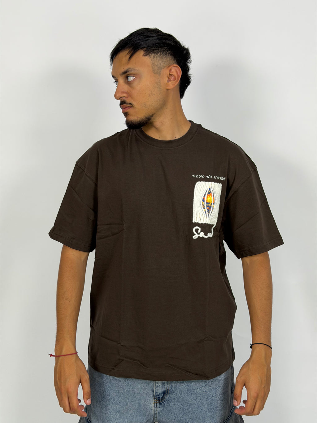 T-shirt ORIGINAL Oversize Marron – Mono Art Texture Edition