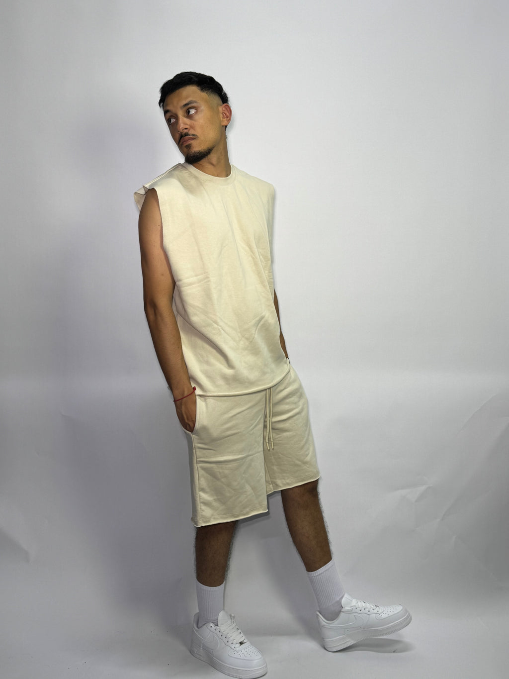 Ensemble Été Beige 1ère Qualité – Sans Manches + Short Ultra Confort