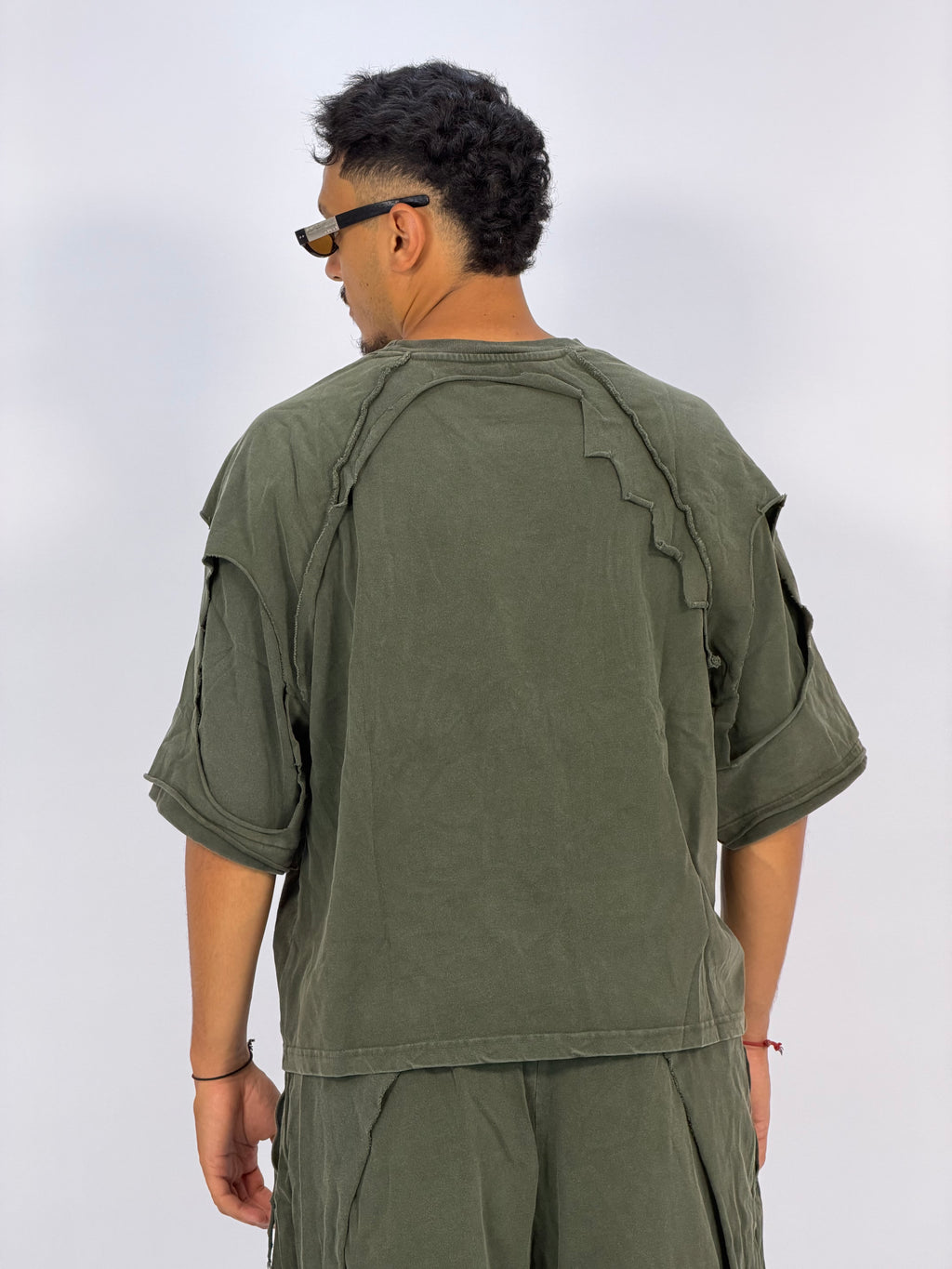 Ensemble “OCEAN DUST” Vert Foncé – T-Shirt + Short Cargo Streetwear