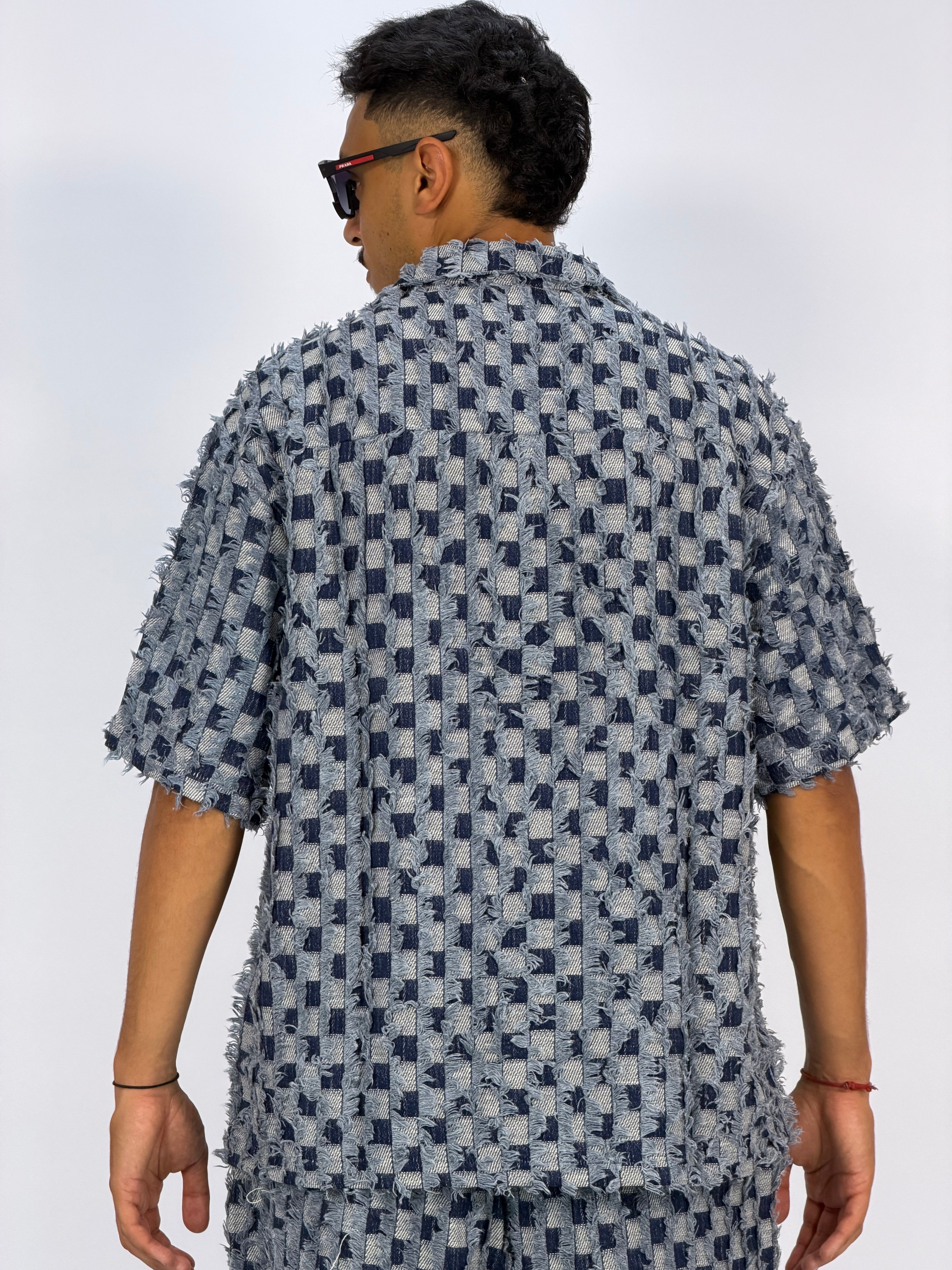 Ensemble “GRID RAW” (A) – Chemise + Short Texturé Premium