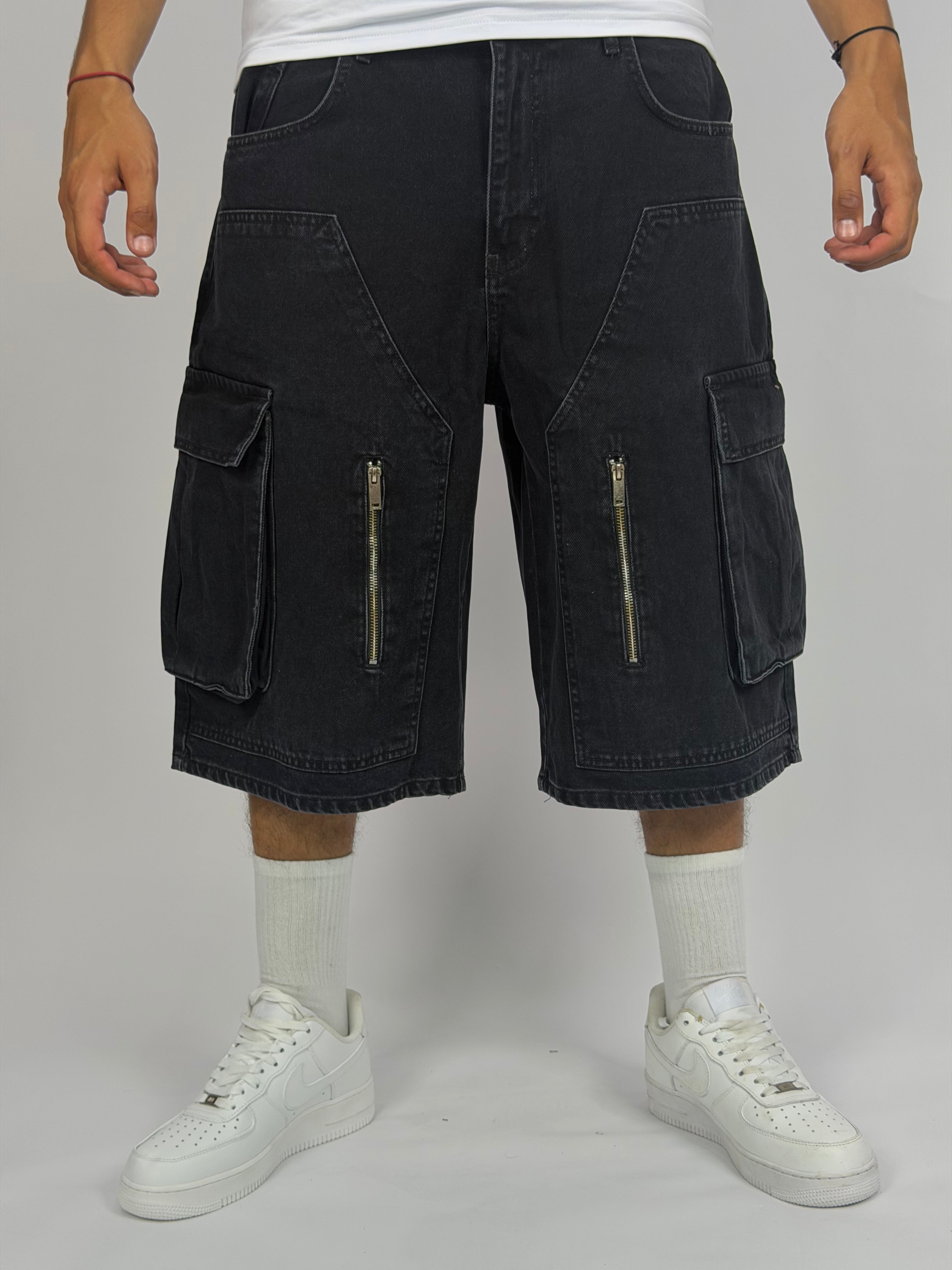 Short ORIGINAL Cargo Zippé Noir – Street Tech Edition
