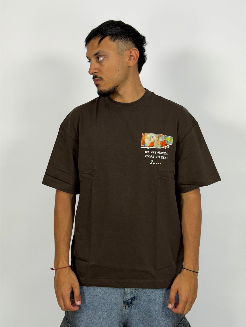 T-shirt ORIGINAL Oversize Marron– Story Frame Raven Edition