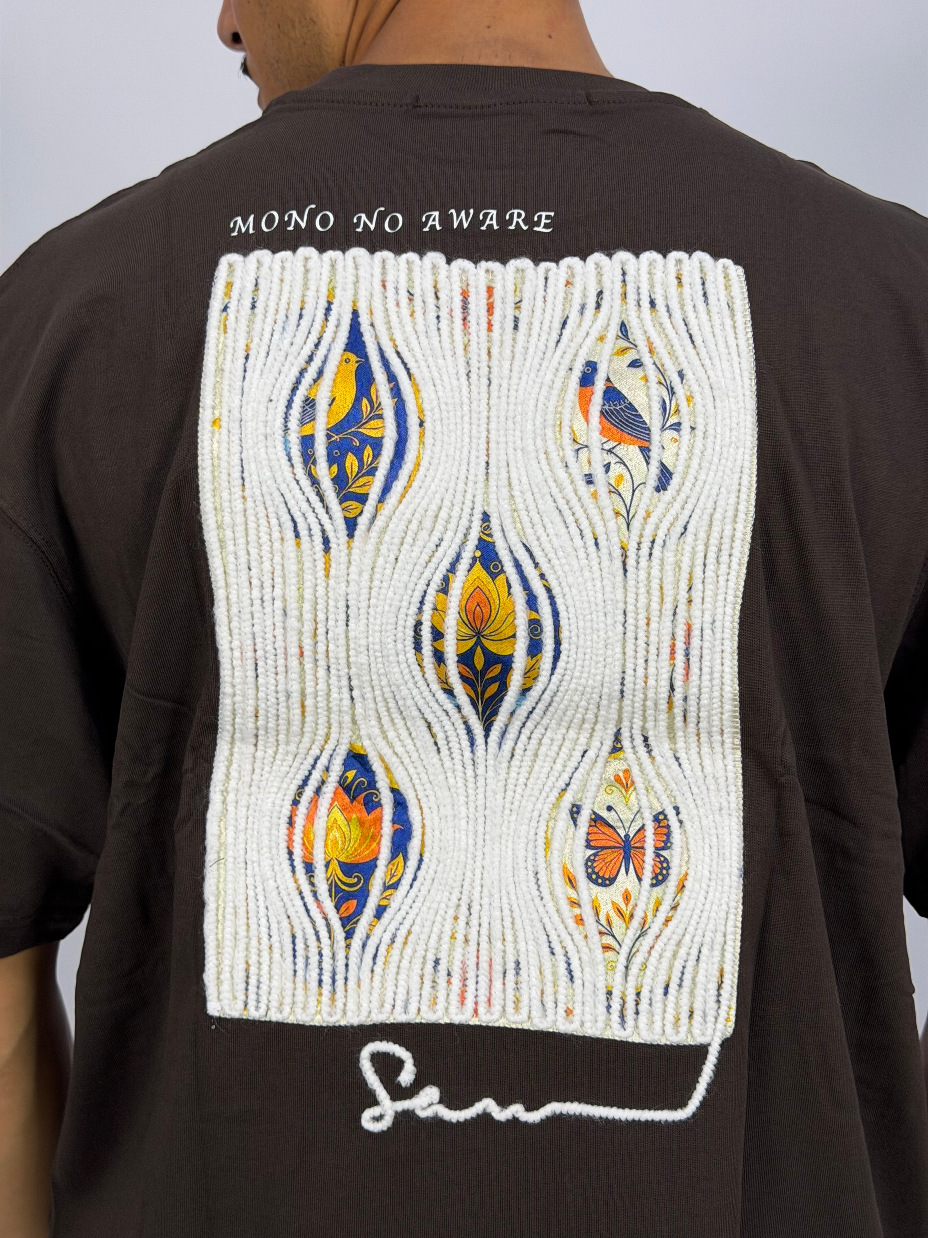 T-shirt ORIGINAL Oversize Marron – Mono Art Texture Edition