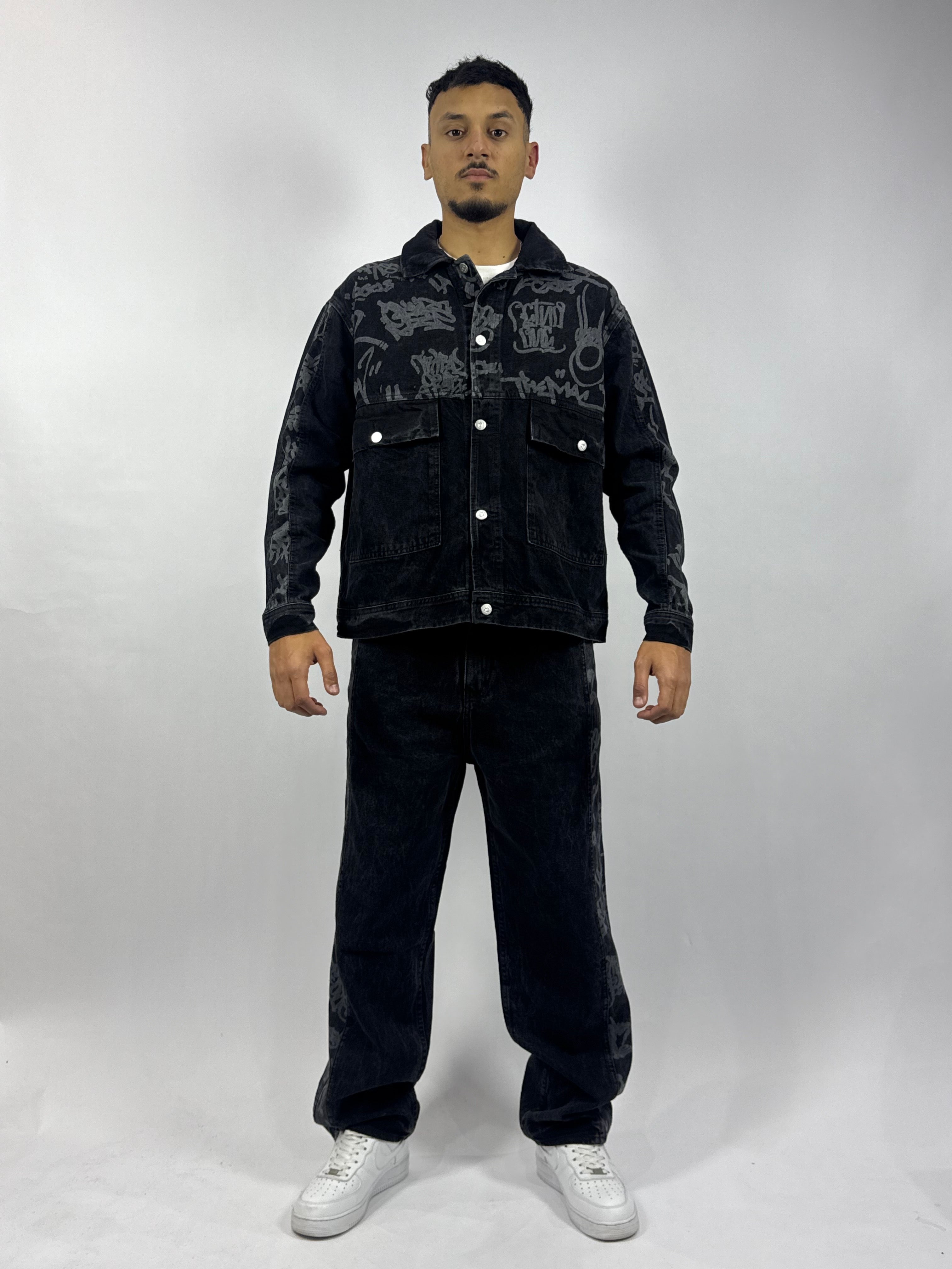 Ensemble Jeans Noir Premium – Veste & Pantalon