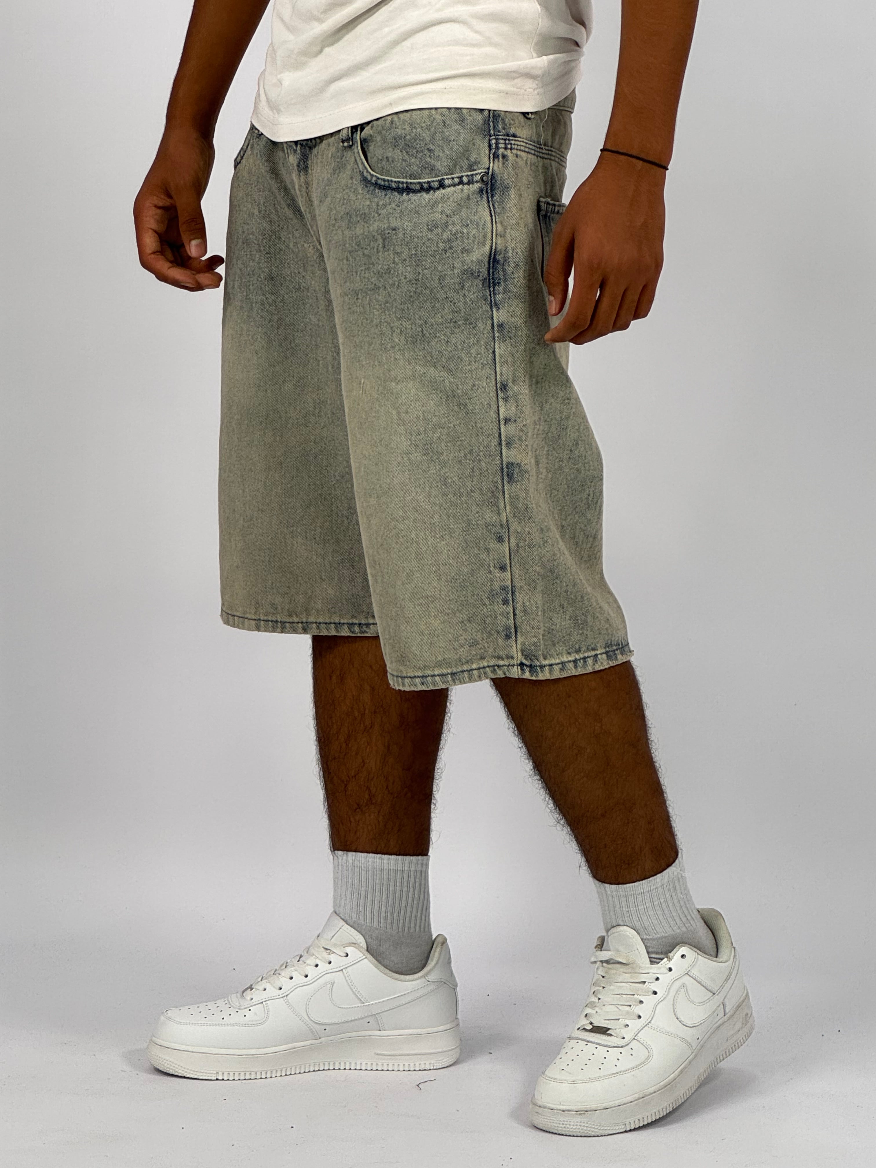 Short en Jean Oversize Homme (E) – Denim Délavé Vintage | Style Streetwear