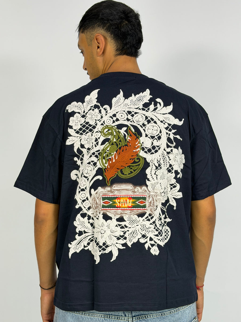 T-shirt ORIGINAL Oversize Noir – Graphic Chest Detail