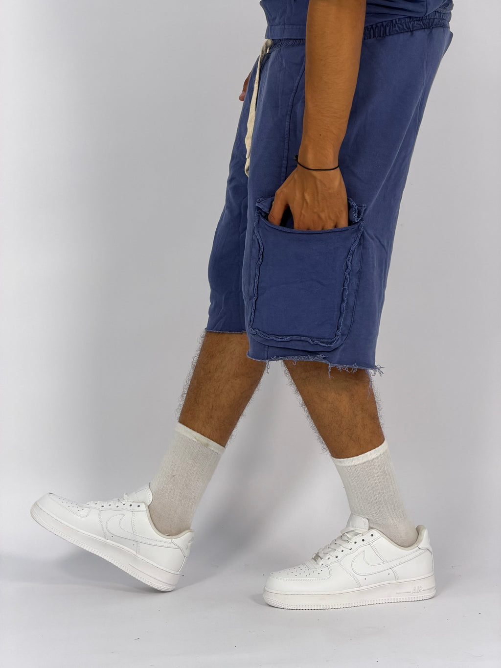 Ensemble “OCEAN DUST” Bleu – T-Shirt + Short Cargo Streetwear