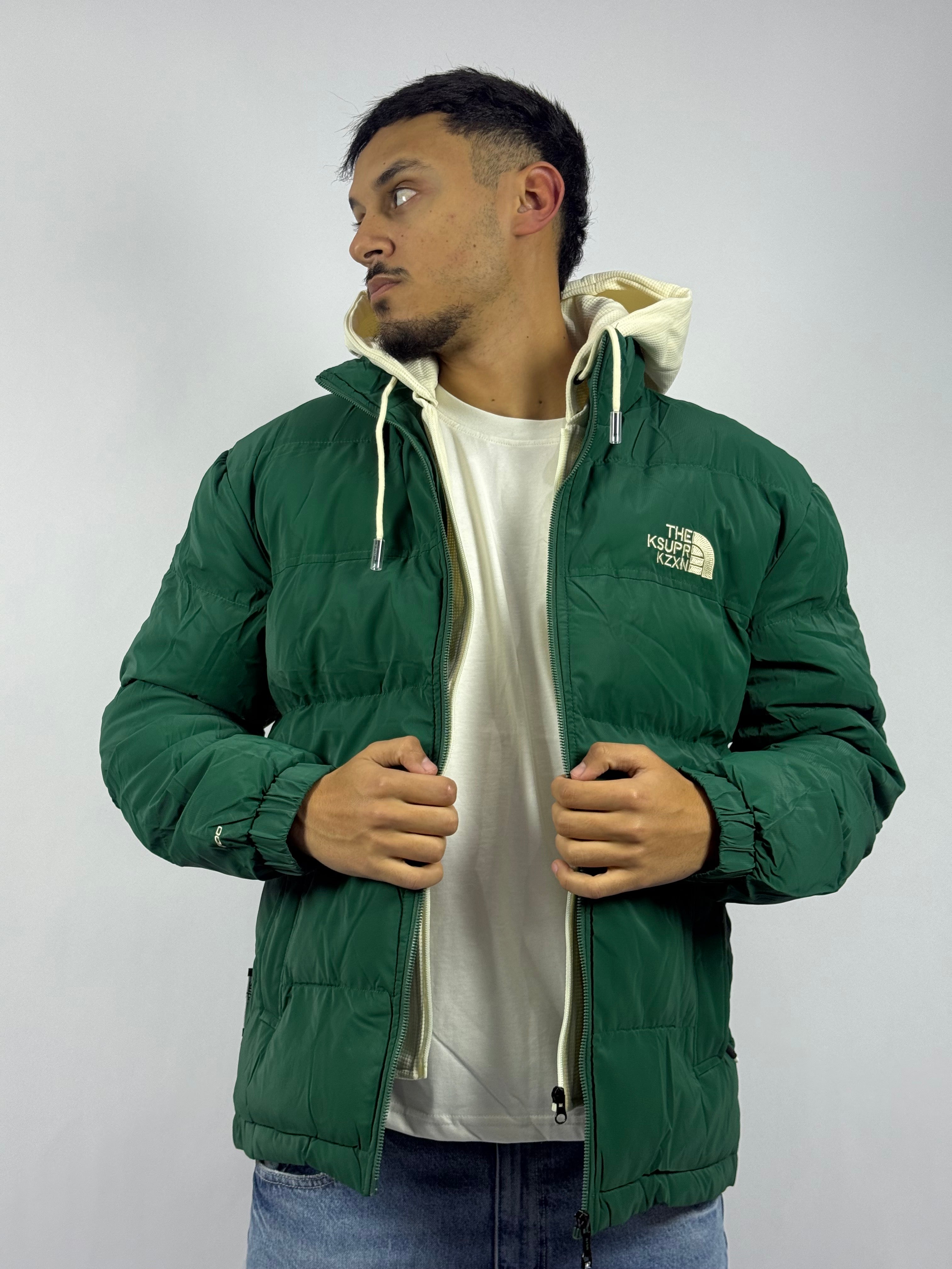 Veste Street à Capuche Verte – Confort & Protection Quotidienne