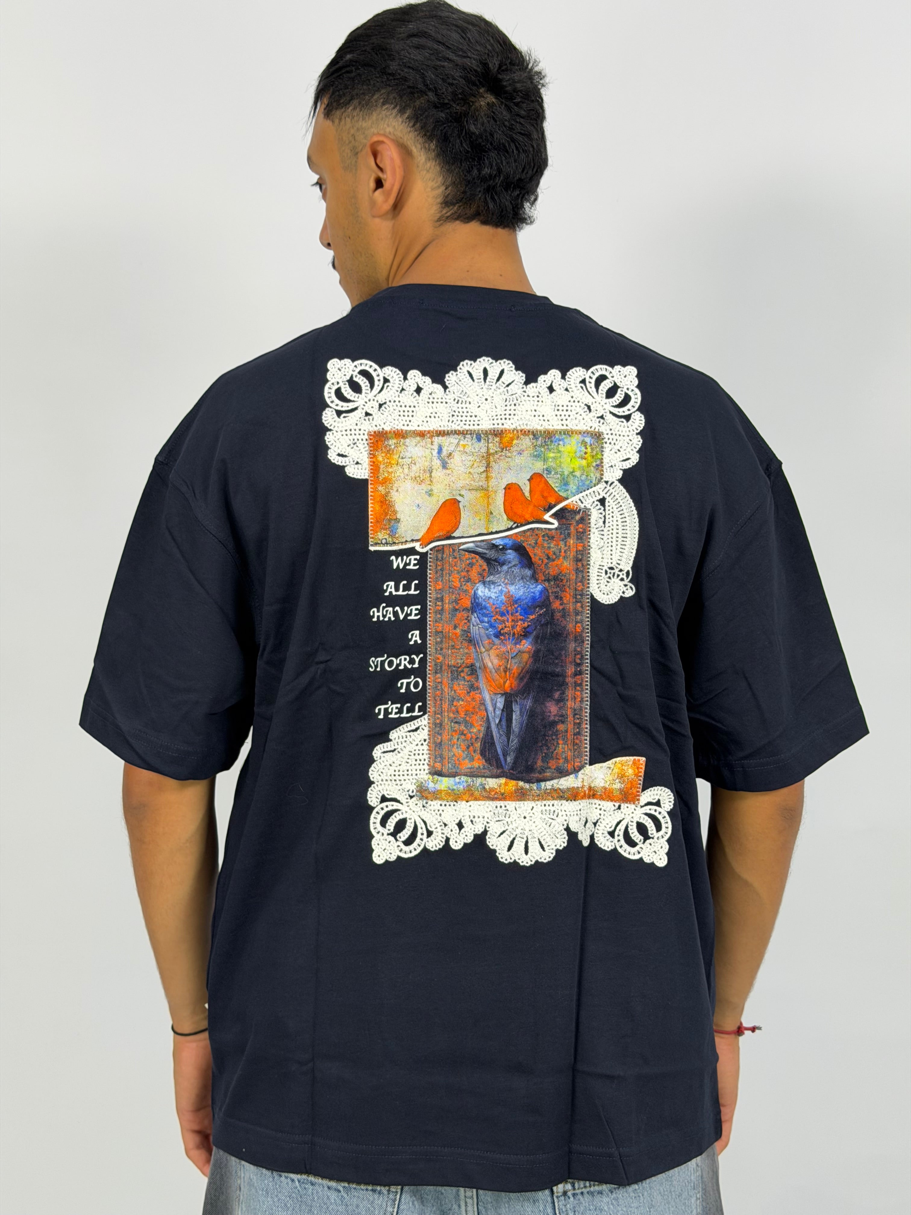 T-shirt ORIGINAL Oversize Bleu – Story Frame Raven Edition