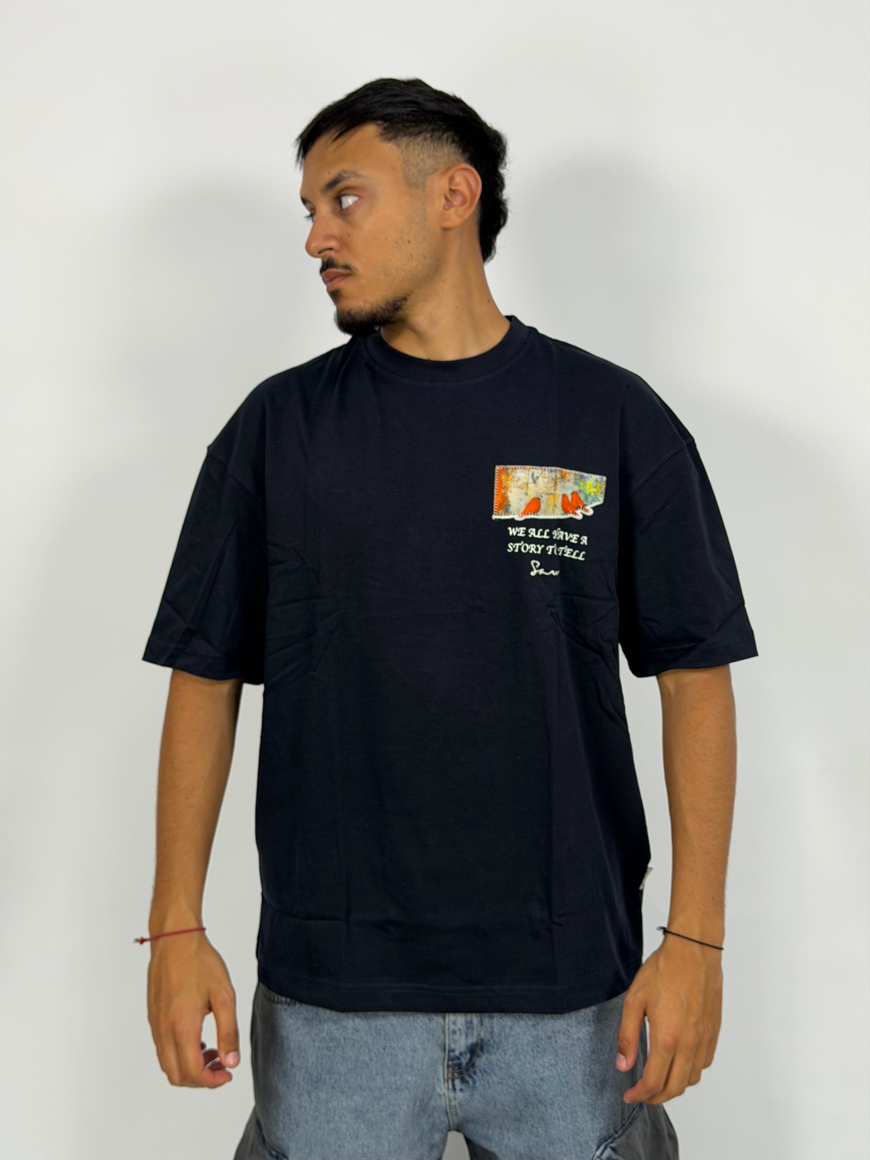 T-shirt ORIGINAL Oversize Bleu – Story Frame Raven Edition