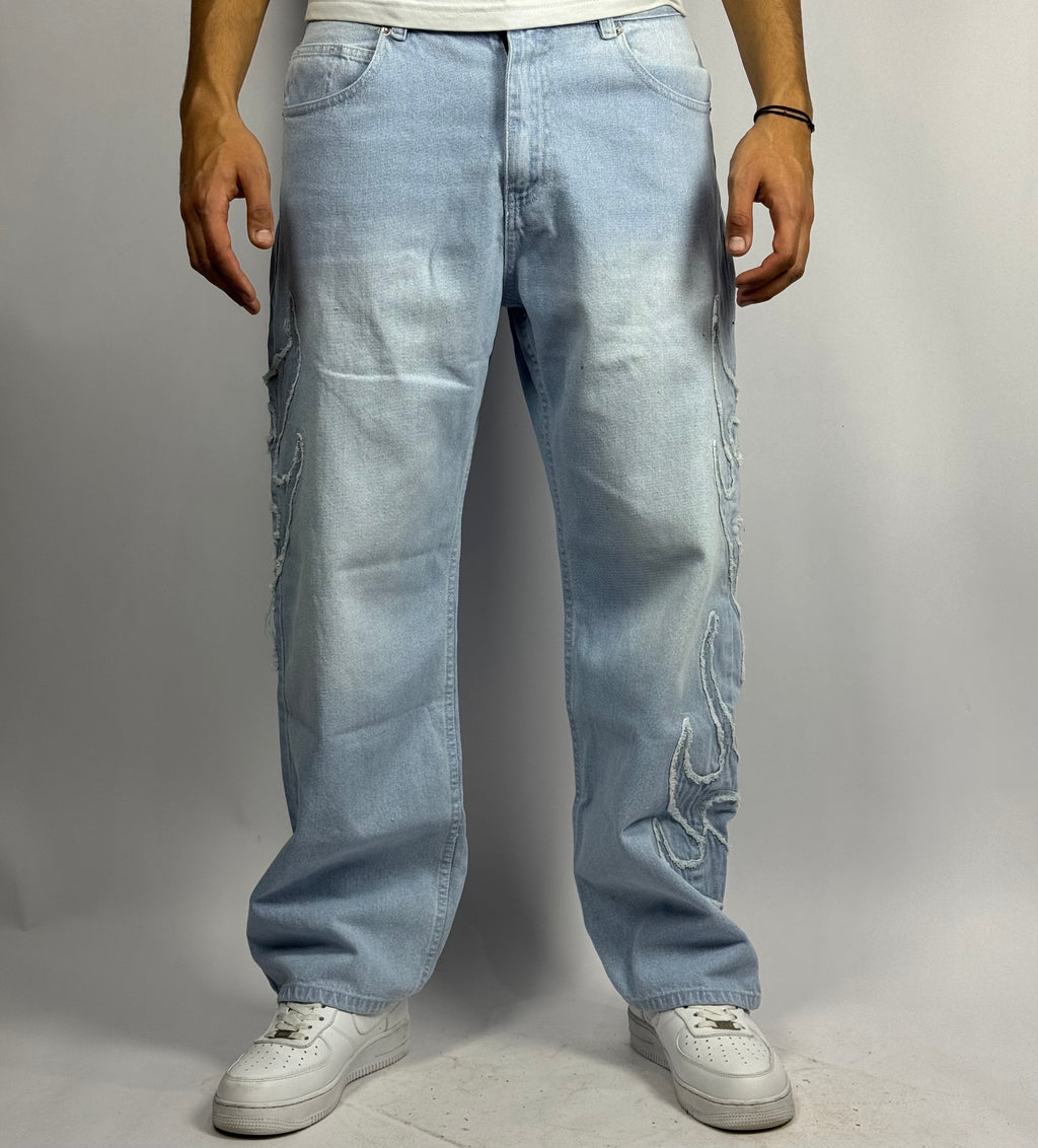 Jean Baggy 1 ère Qualité – Collection Broderie Flamme ( Model C)