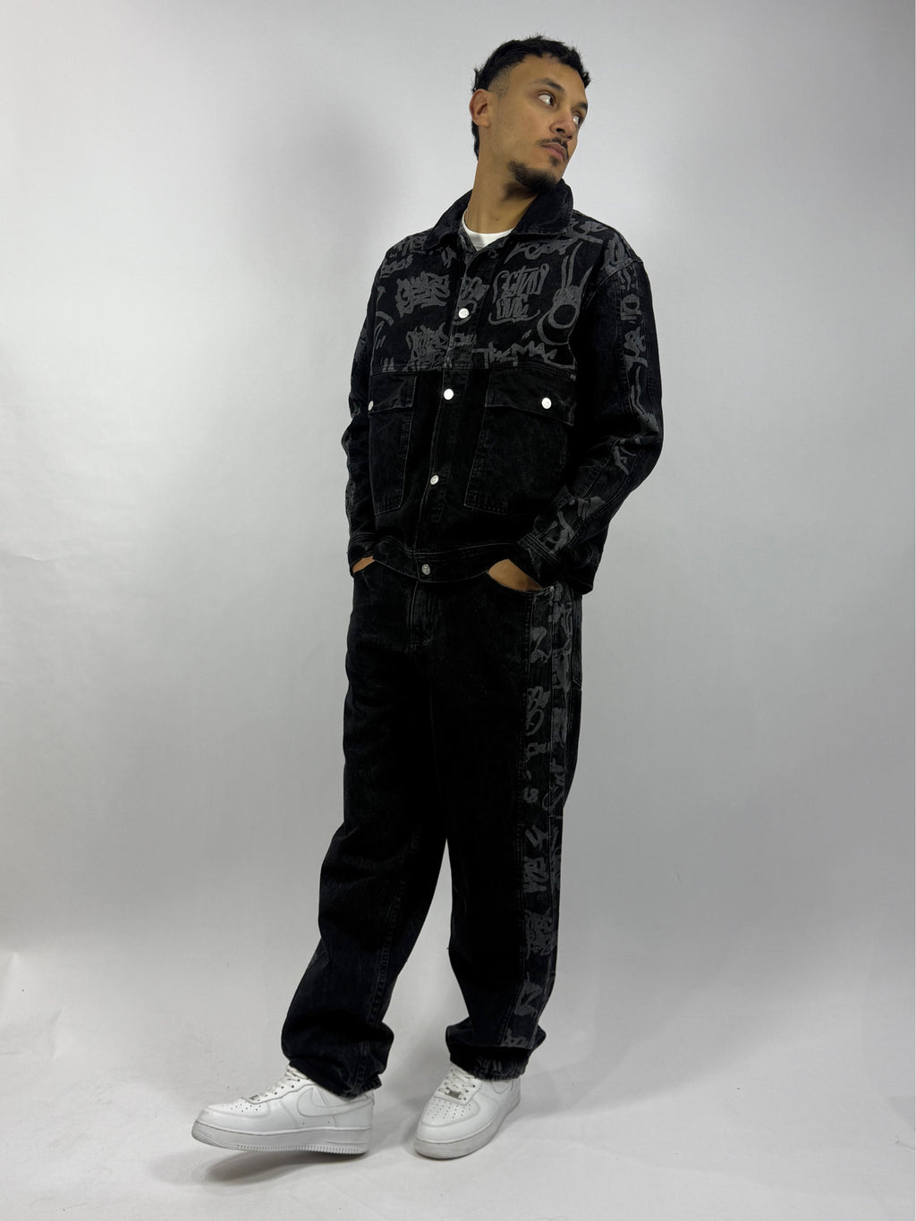 Ensemble Jeans Noir Premium – Veste & Pantalon