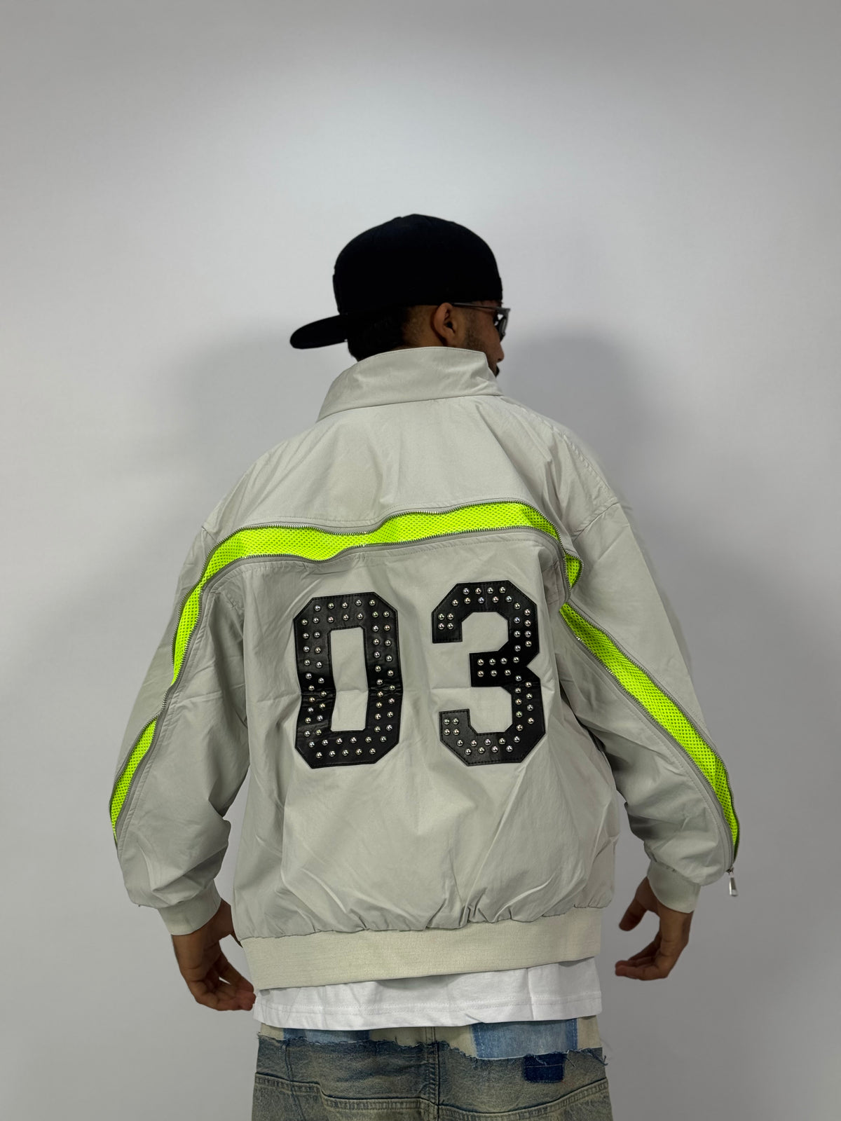 Veste Varsity Écrue 03 – Bomber Oversize