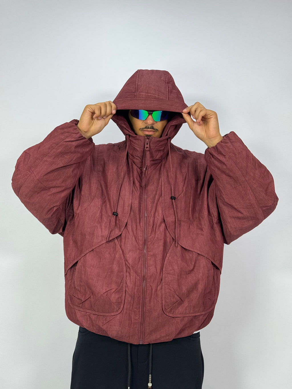 Veste Parka Homme Rouge Terre – Volume Utility à Capuche