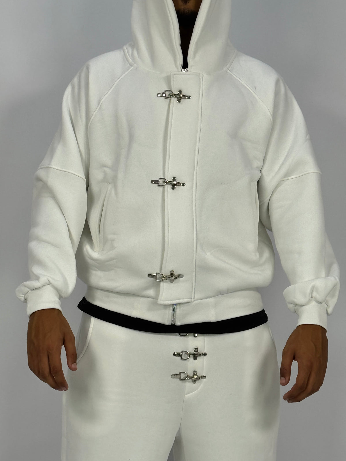 Ensemble Métalliques Blanc à Capuche