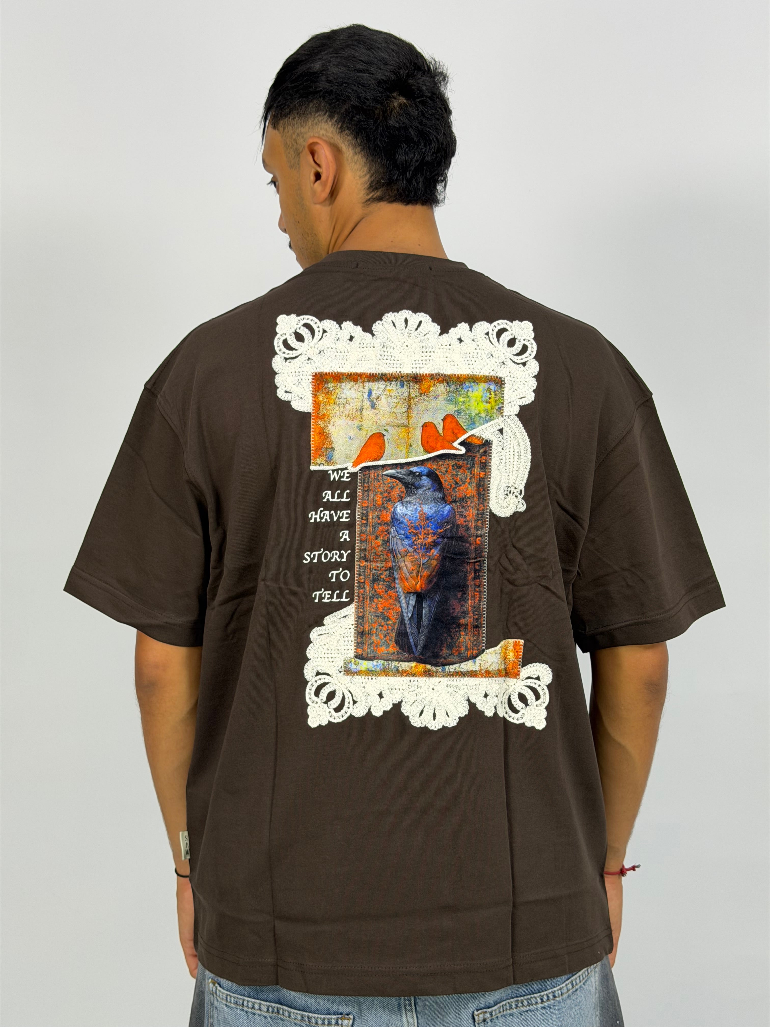 T-shirt ORIGINAL Oversize Marron– Story Frame Raven Edition