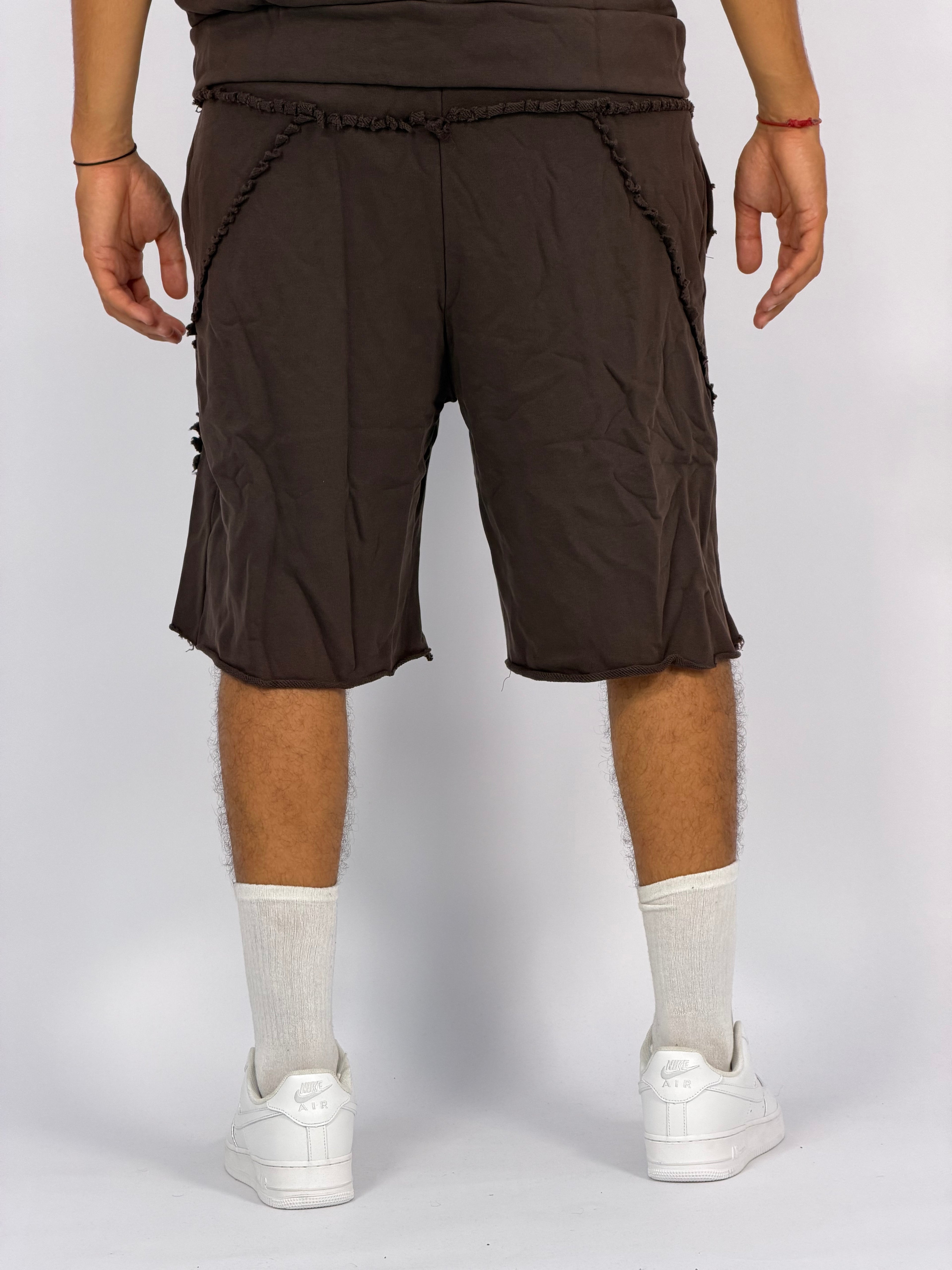 Ensemble “SAND WAVE” Marron – Hoodie Sans Manches + Short Summer Fit