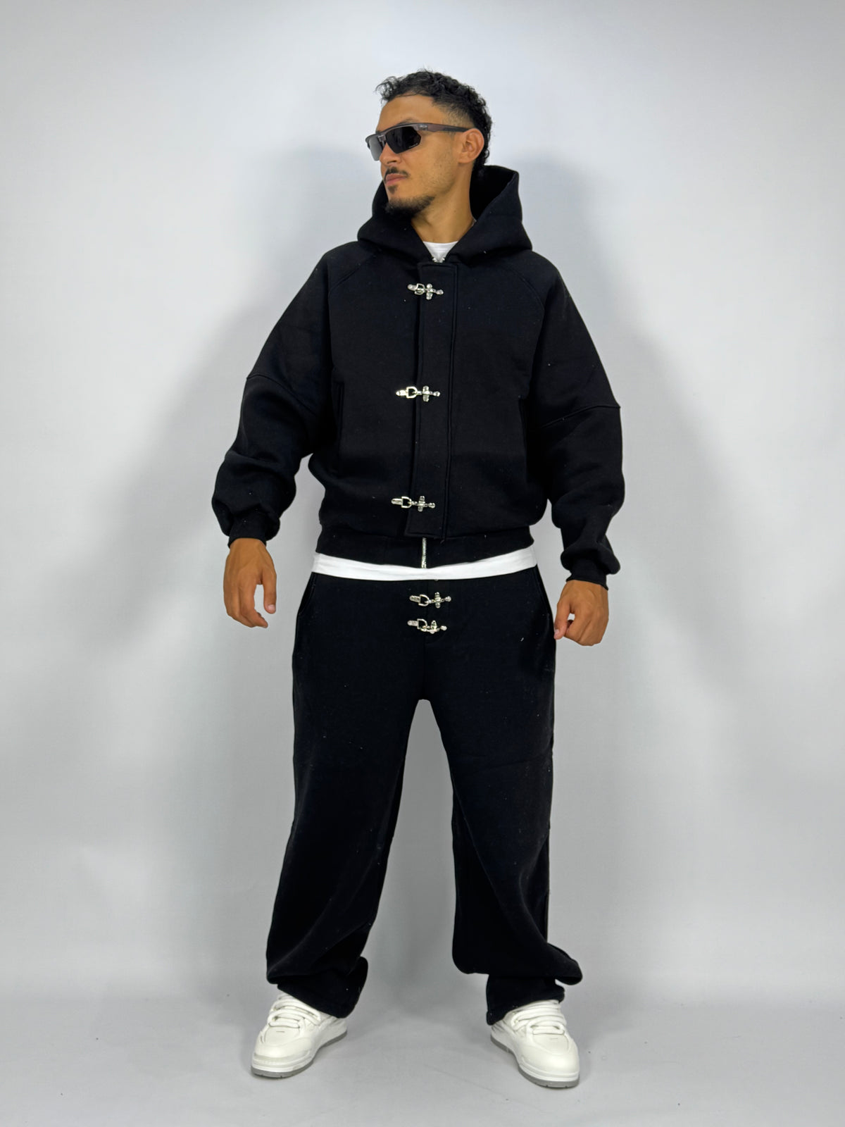 Ensemble Métalliques Noir à Capuche