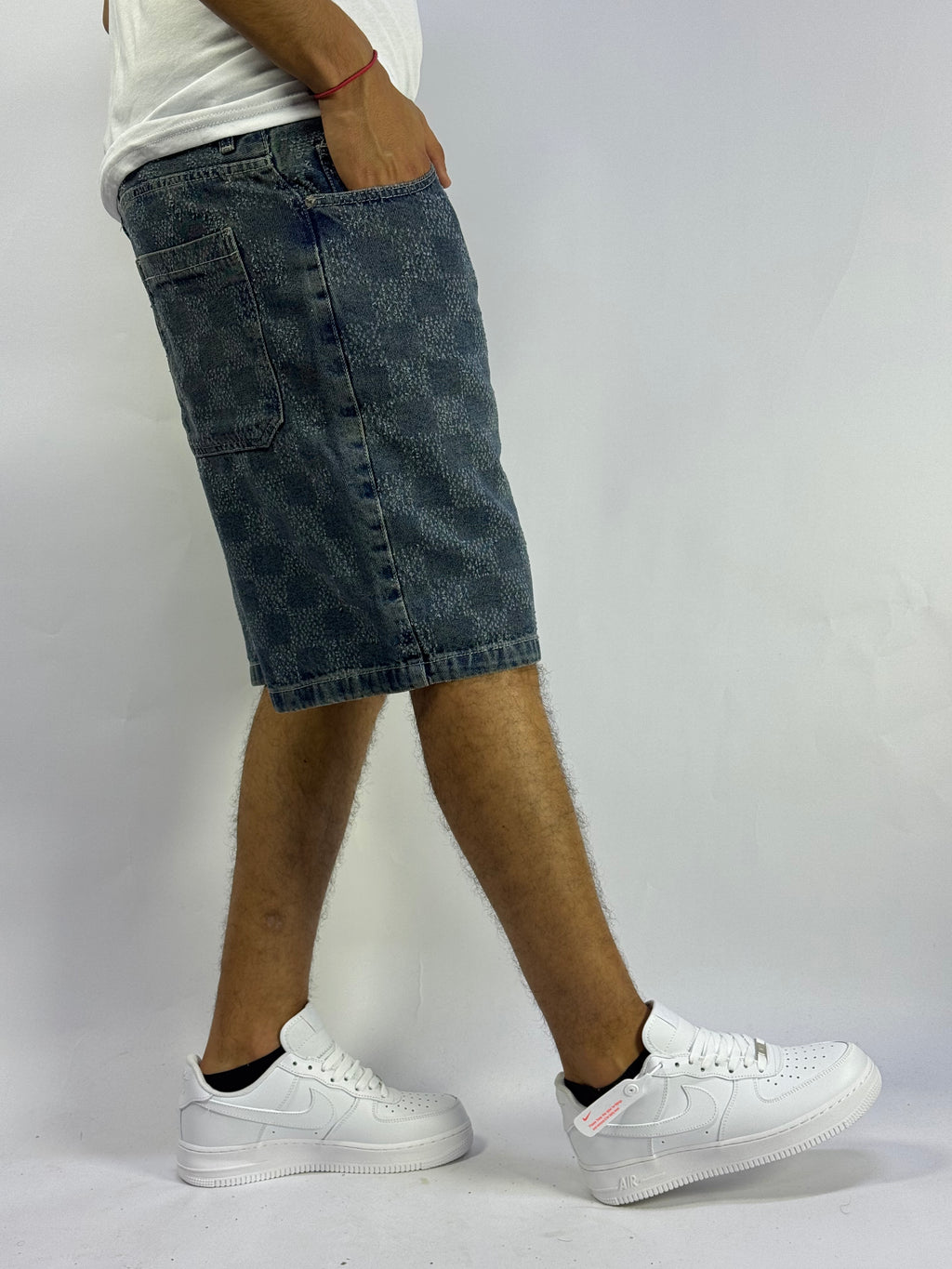 Short Denim Washed Gris – Coupe Baggy Streetwear Été
