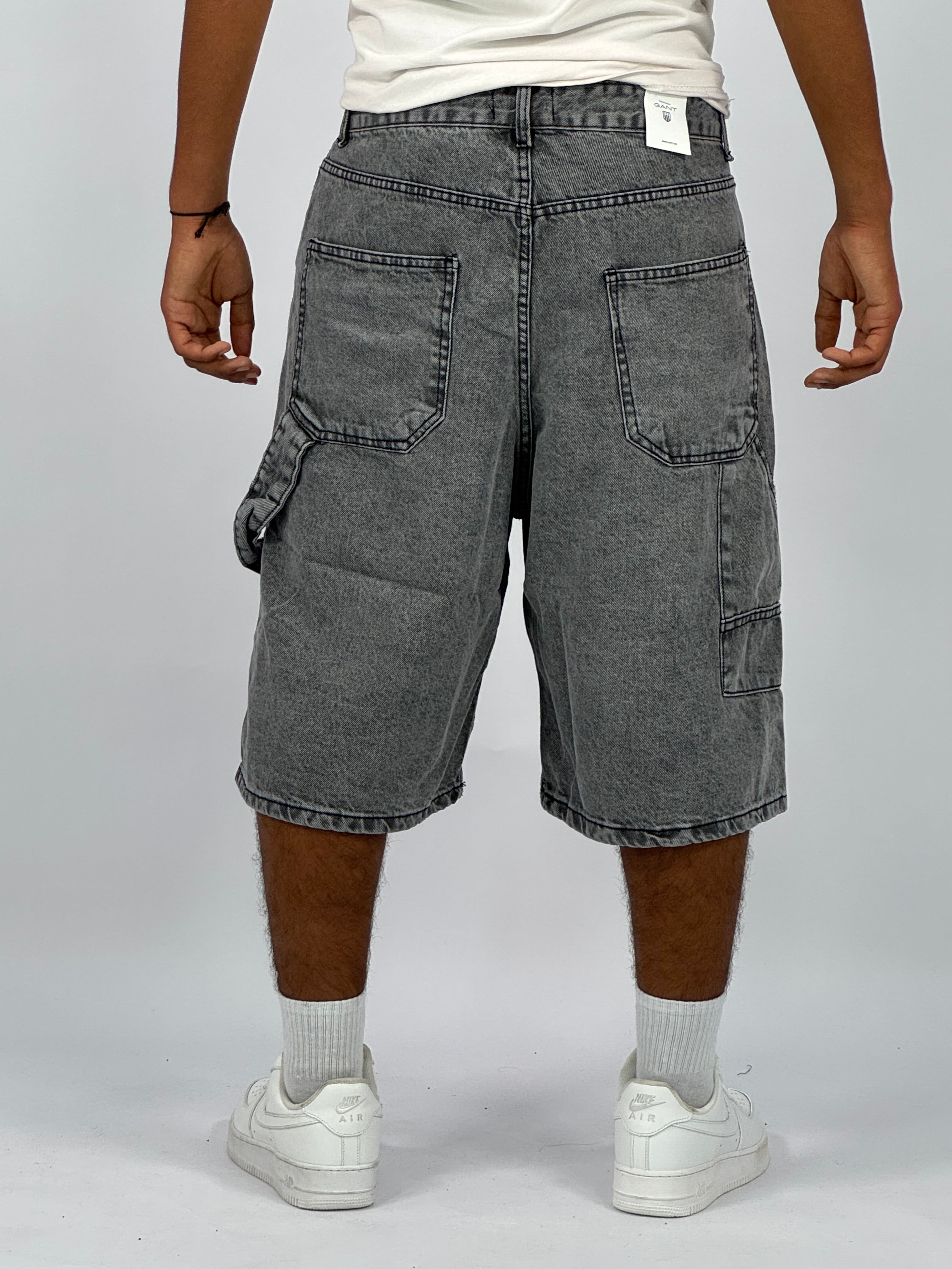 Short en Jean Oversize Homme (C) – Denim Délavé Vintage | Style Streetwear