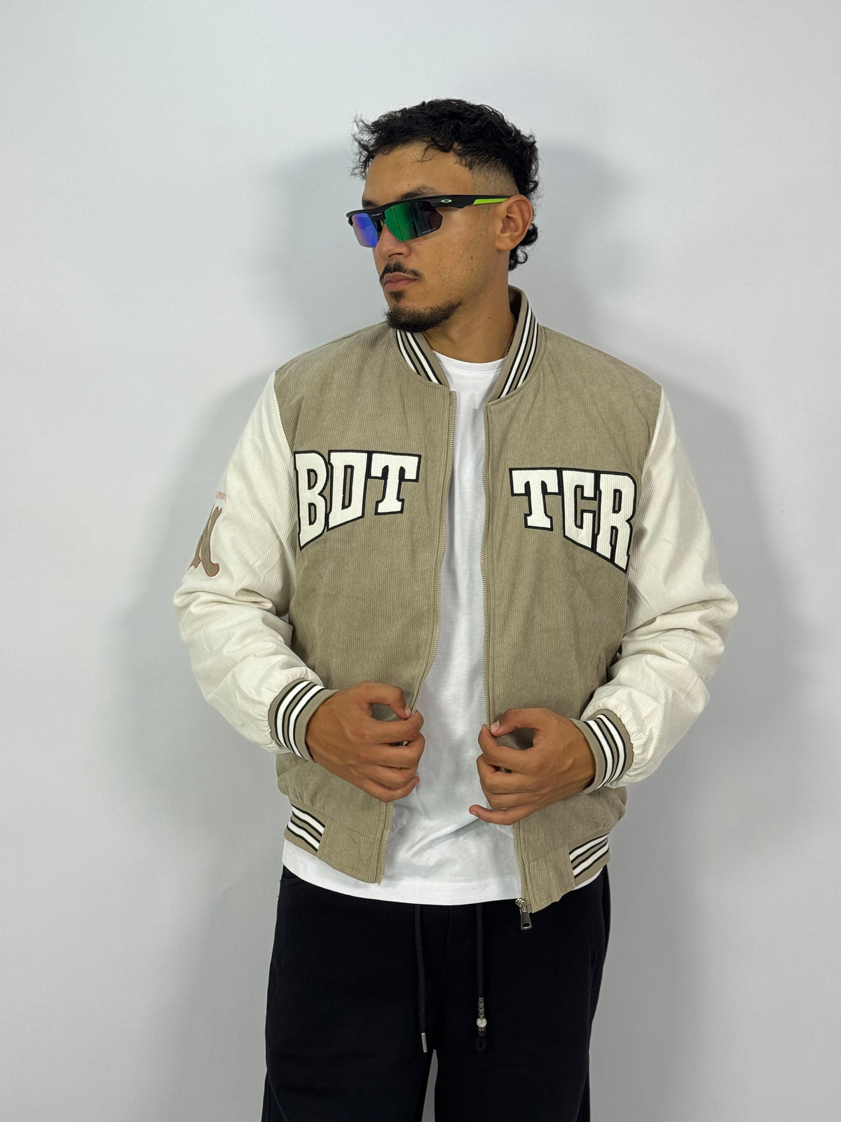 Campus Letterman Jacket – Sand Beige