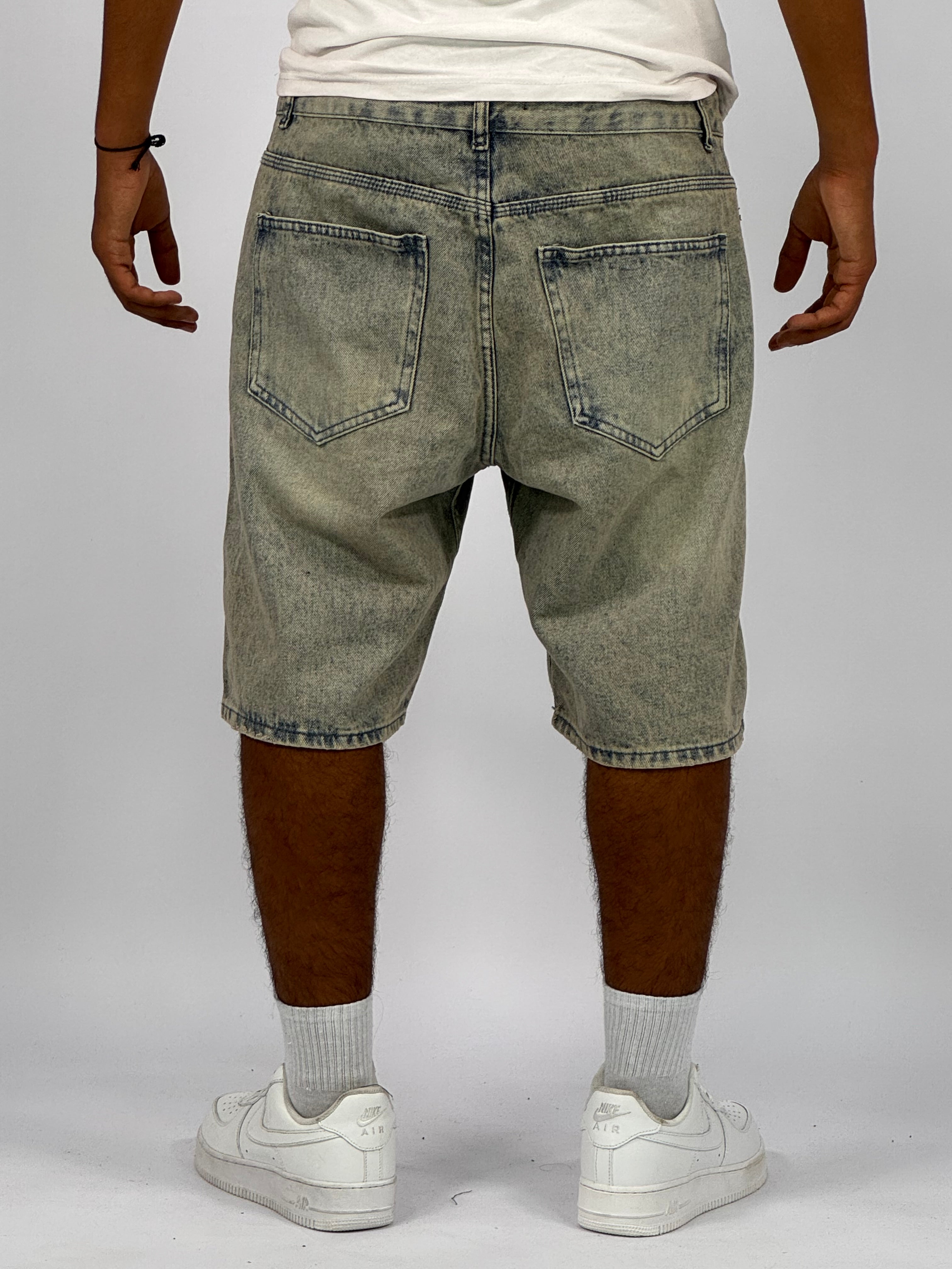 Short en Jean Oversize Homme (E) – Denim Délavé Vintage | Style Streetwear
