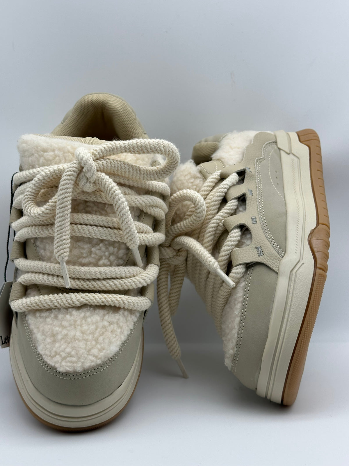 Sneakers ORIGINAL fourrées beige et crème