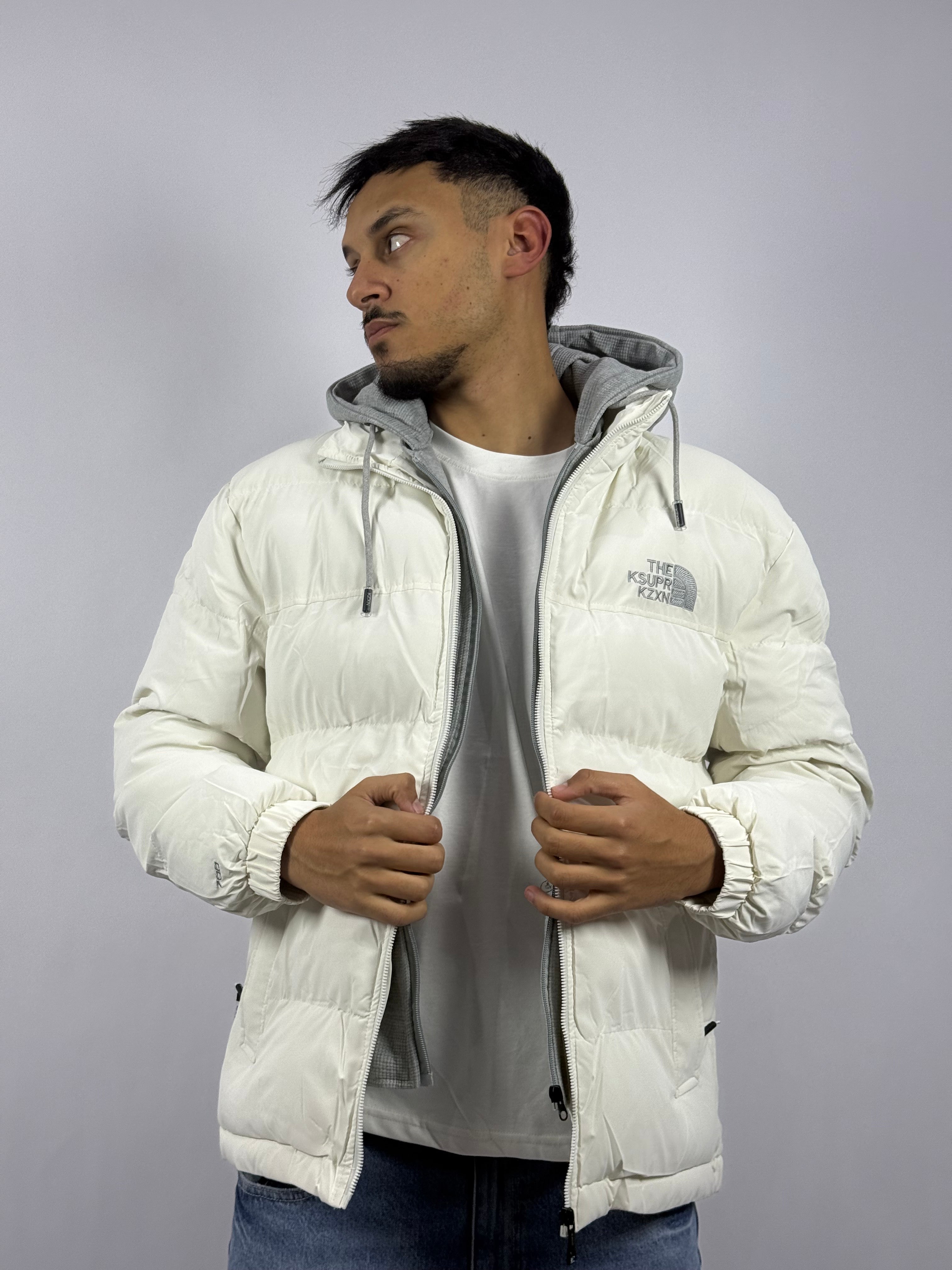 Veste Street à Capuche Blanche – Confort & Protection Quotidienne