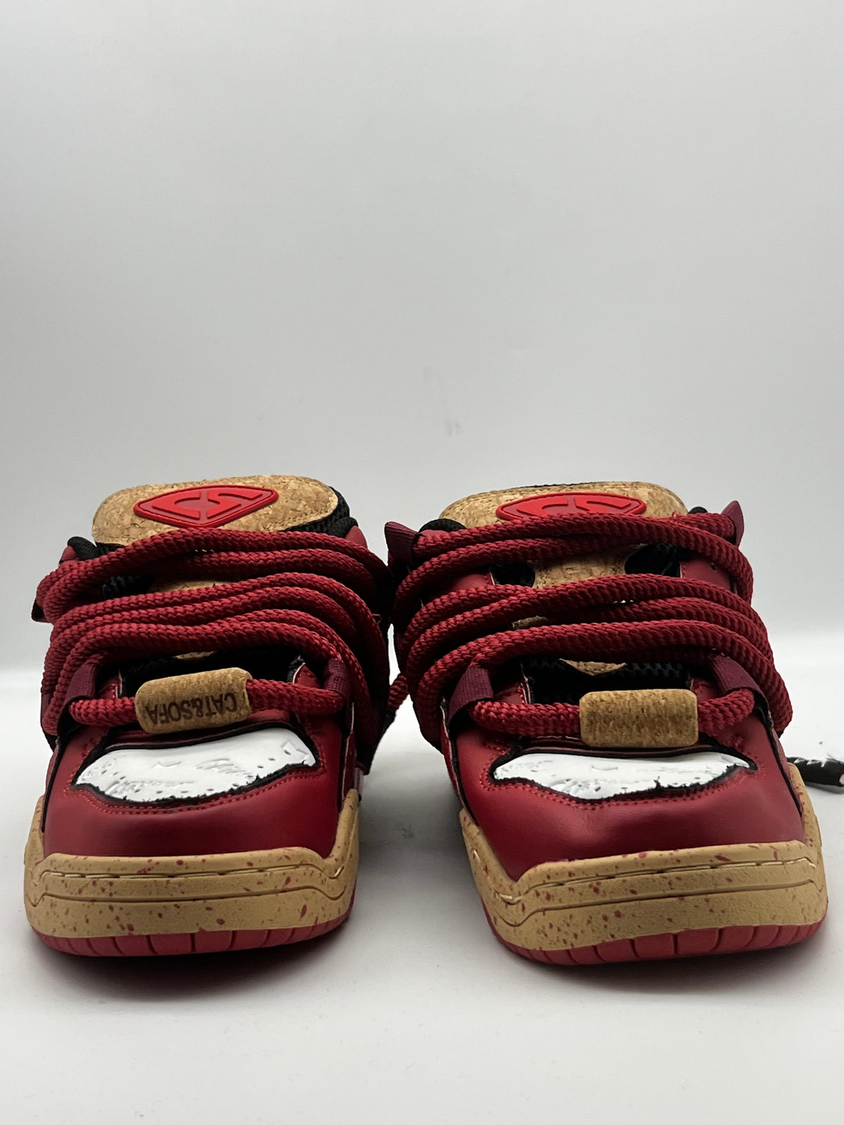Sneakers ORIGINAL bordeaux et beige à semelle gomme
