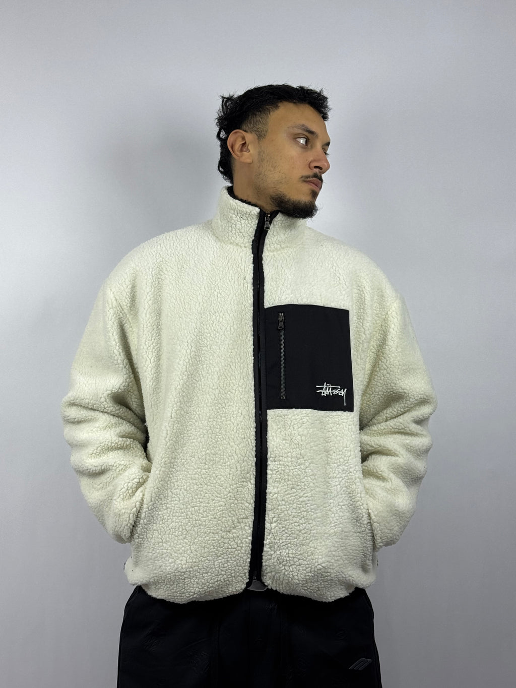 Veste Sherpa Homme Blanc – Douceur Premium & Style Moderne