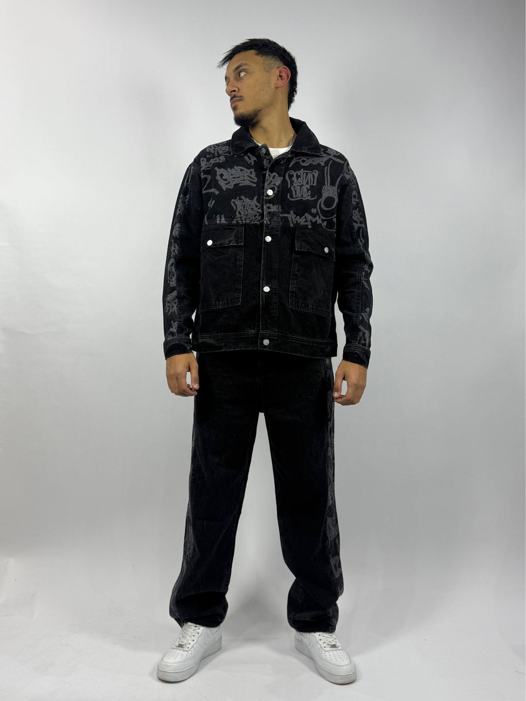 Ensemble Jeans Noir Premium – Veste & Pantalon